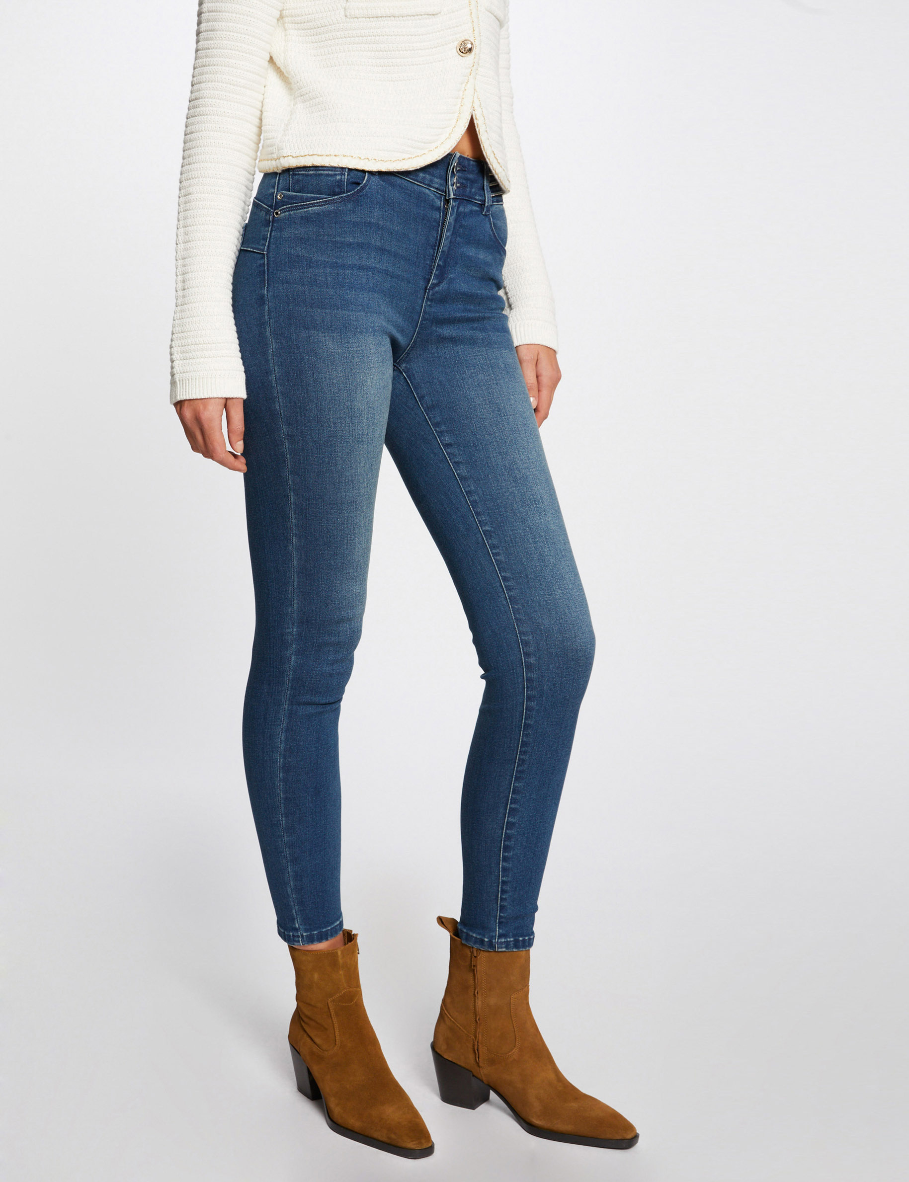 Slim jeans with jewelled details stone denim ladies' Slim jeans with jewelled details stone denim ladies'