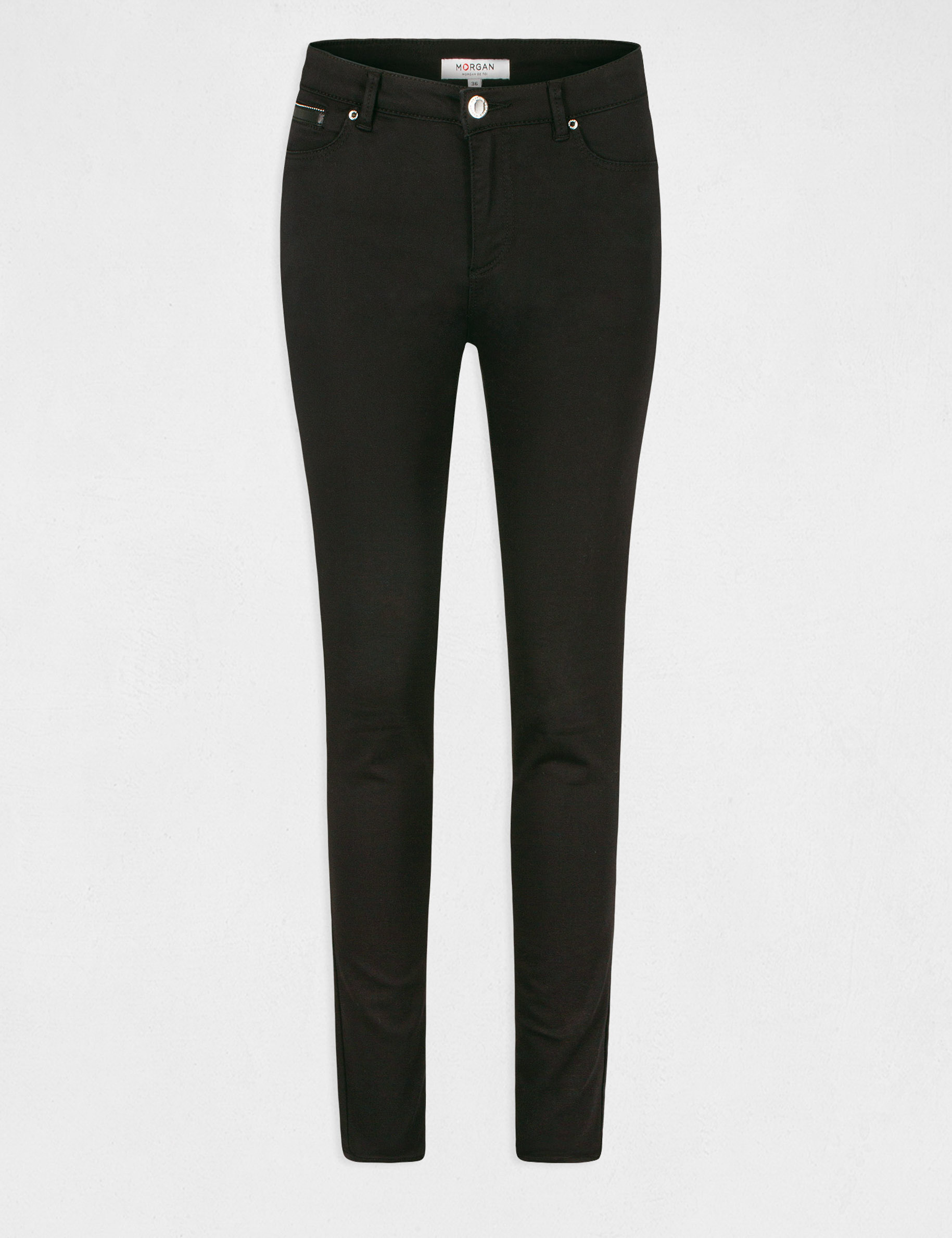 Slim standard-waisted trousers black ladies'