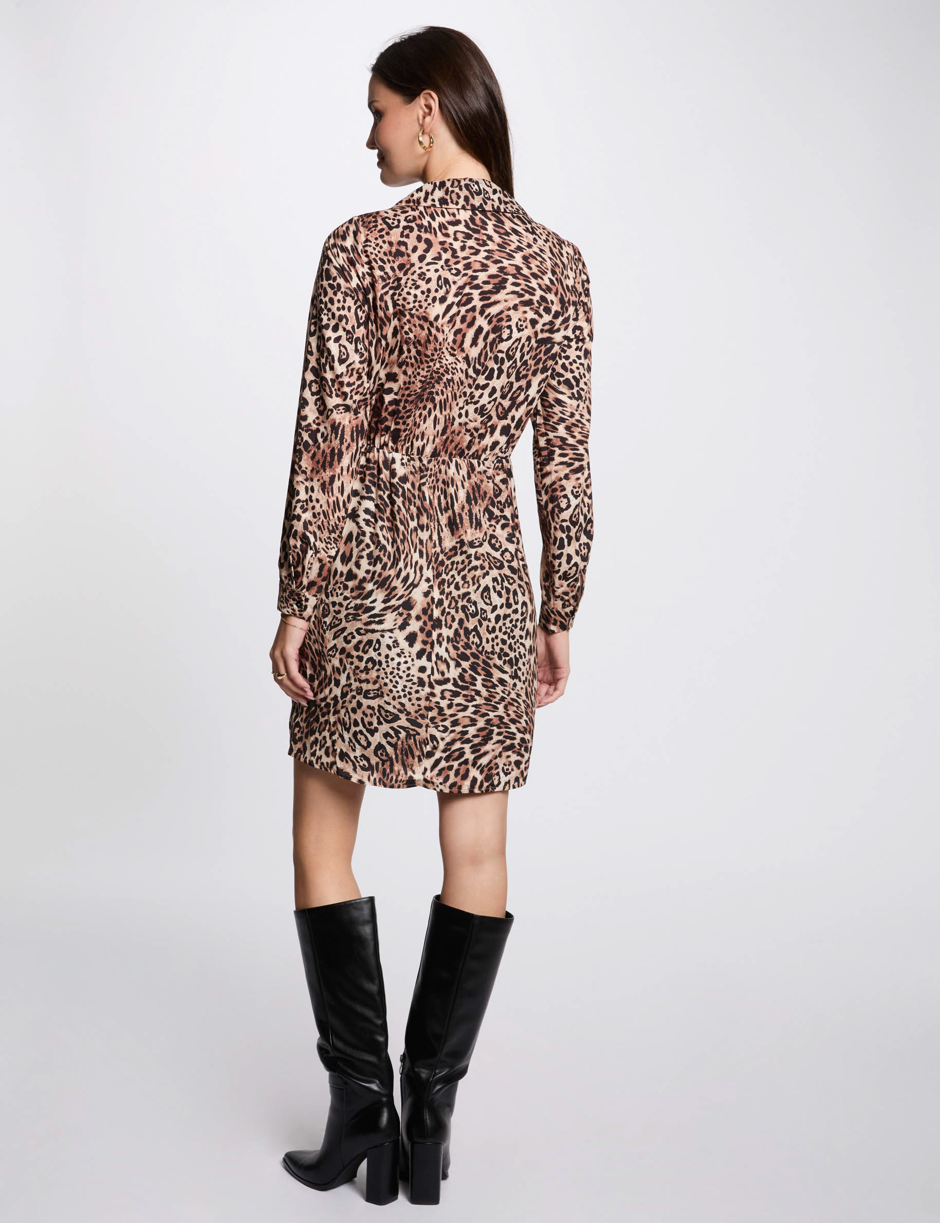 robe courte ajustee imprimee multicolore femme Robe courte ajustée imprimée multicolore femme