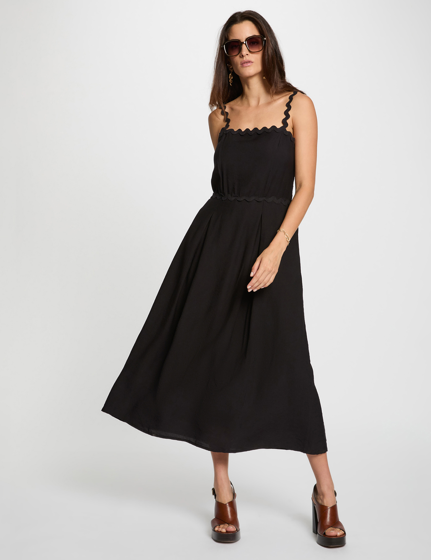 fitted dress with fancy straps black women Fitted dress with fancy straps black women