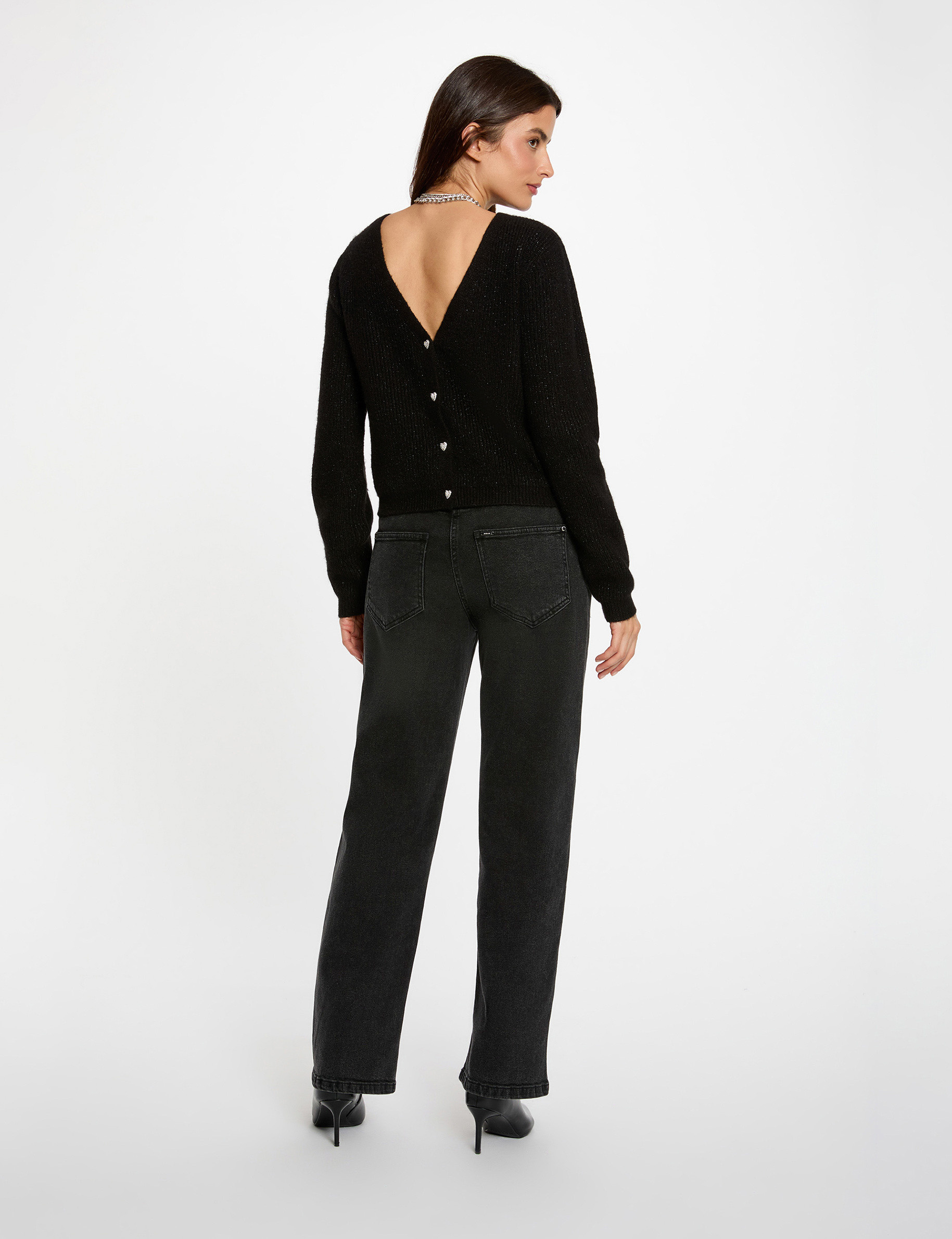 Cardigan with V-neck black women