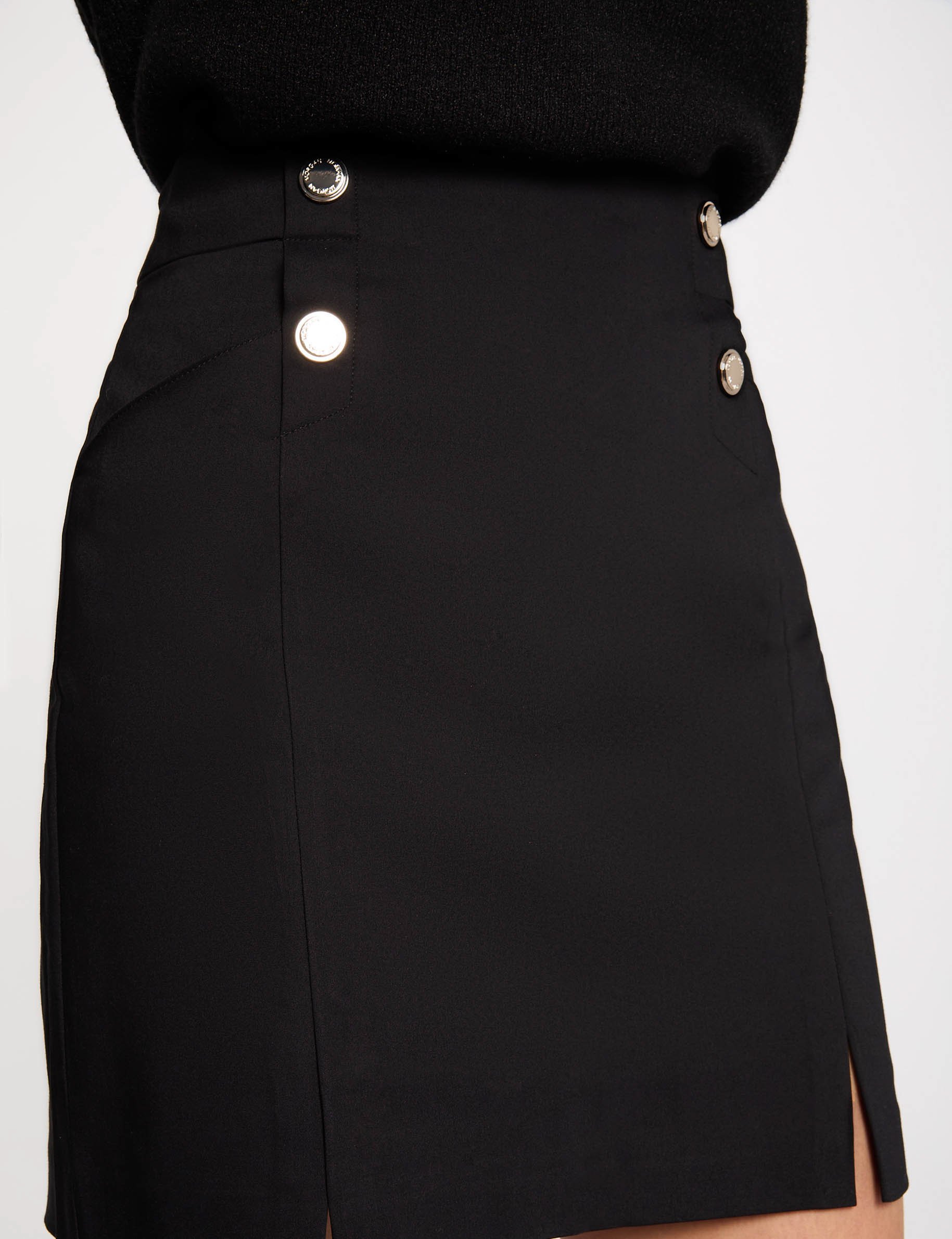 mini skirt with buttons black women Mini skirt with buttons black women
