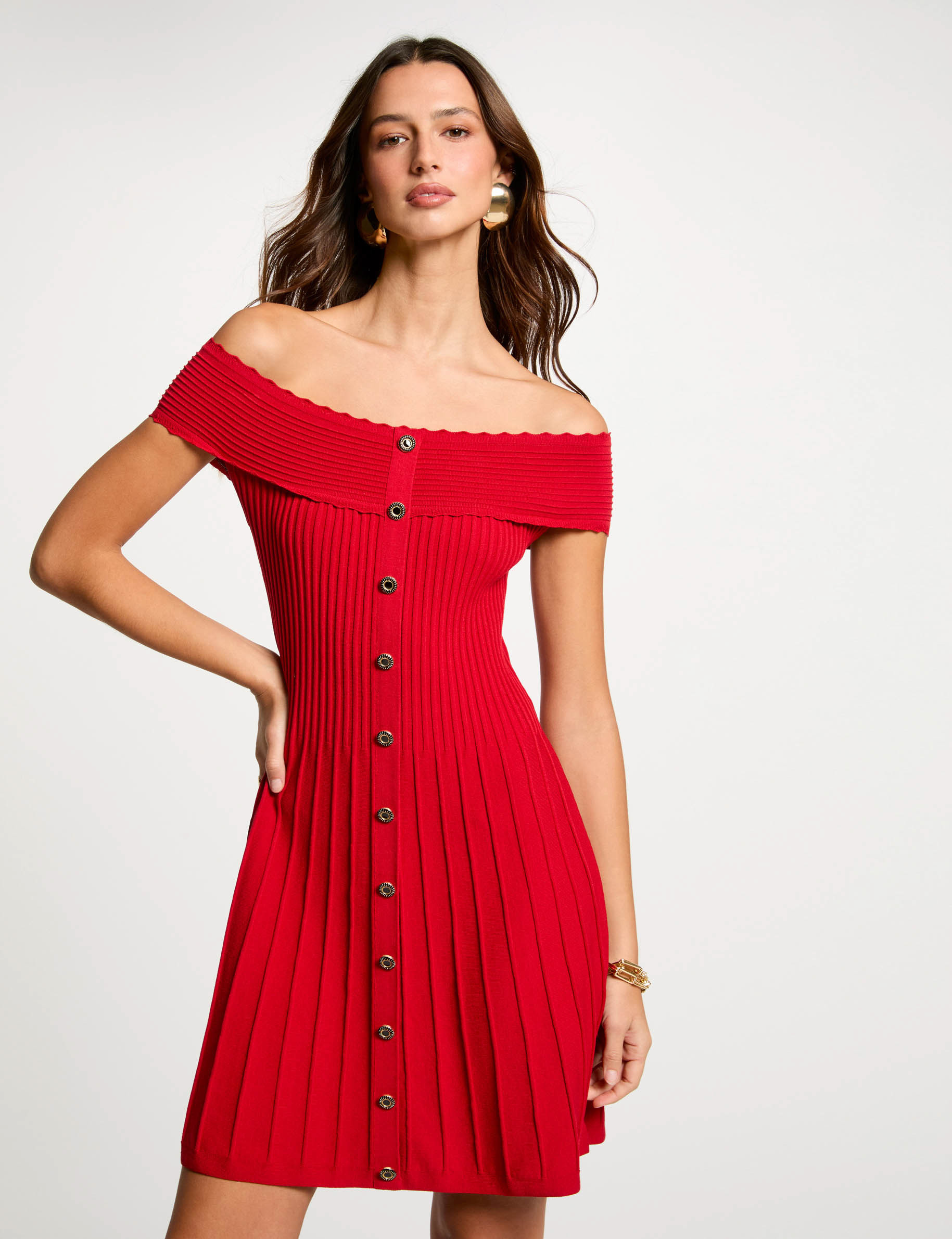 robe tricot courte trapeze rouge femme Robe tricot courte trapèze rouge femme