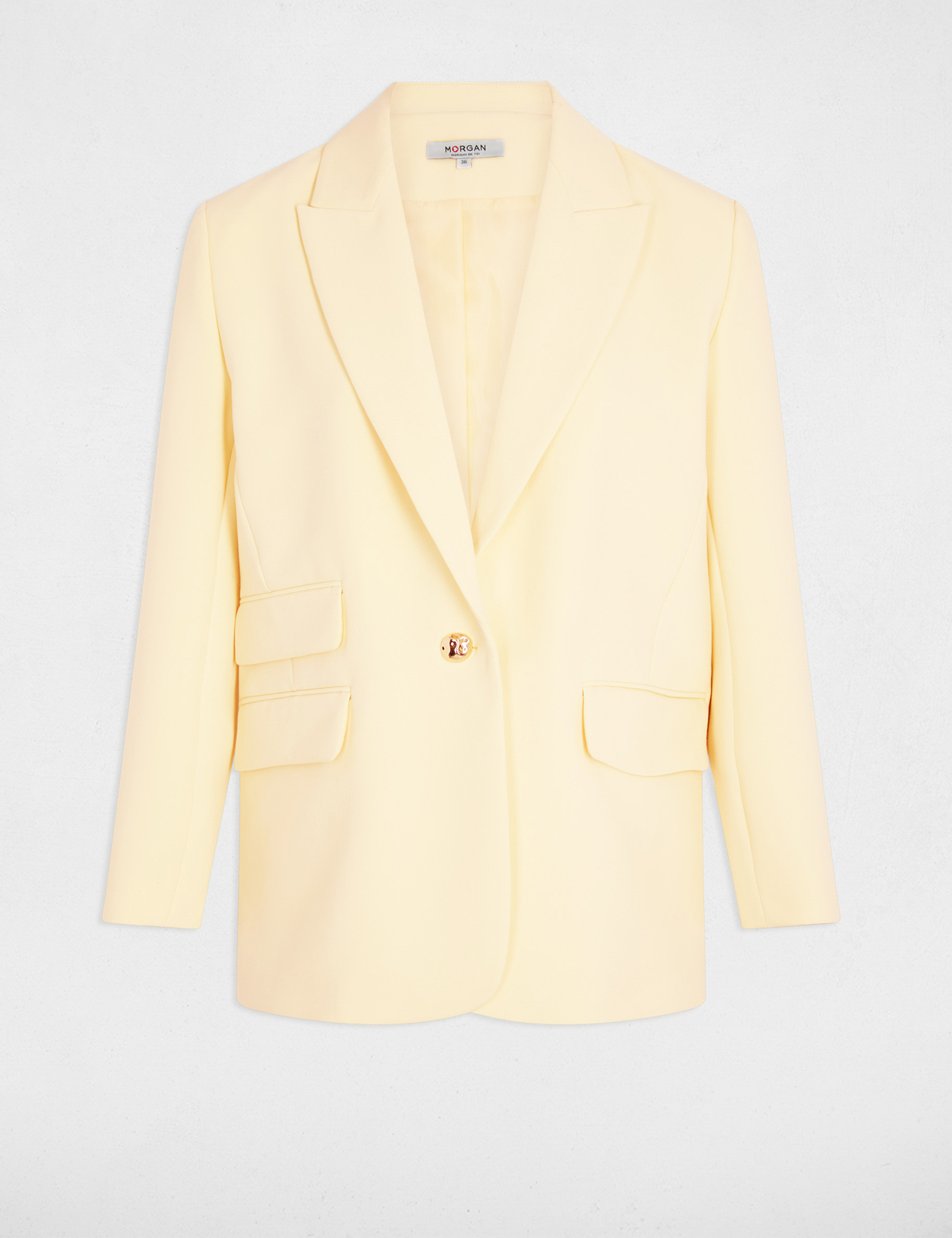 Blazer jacket pastel yellow women