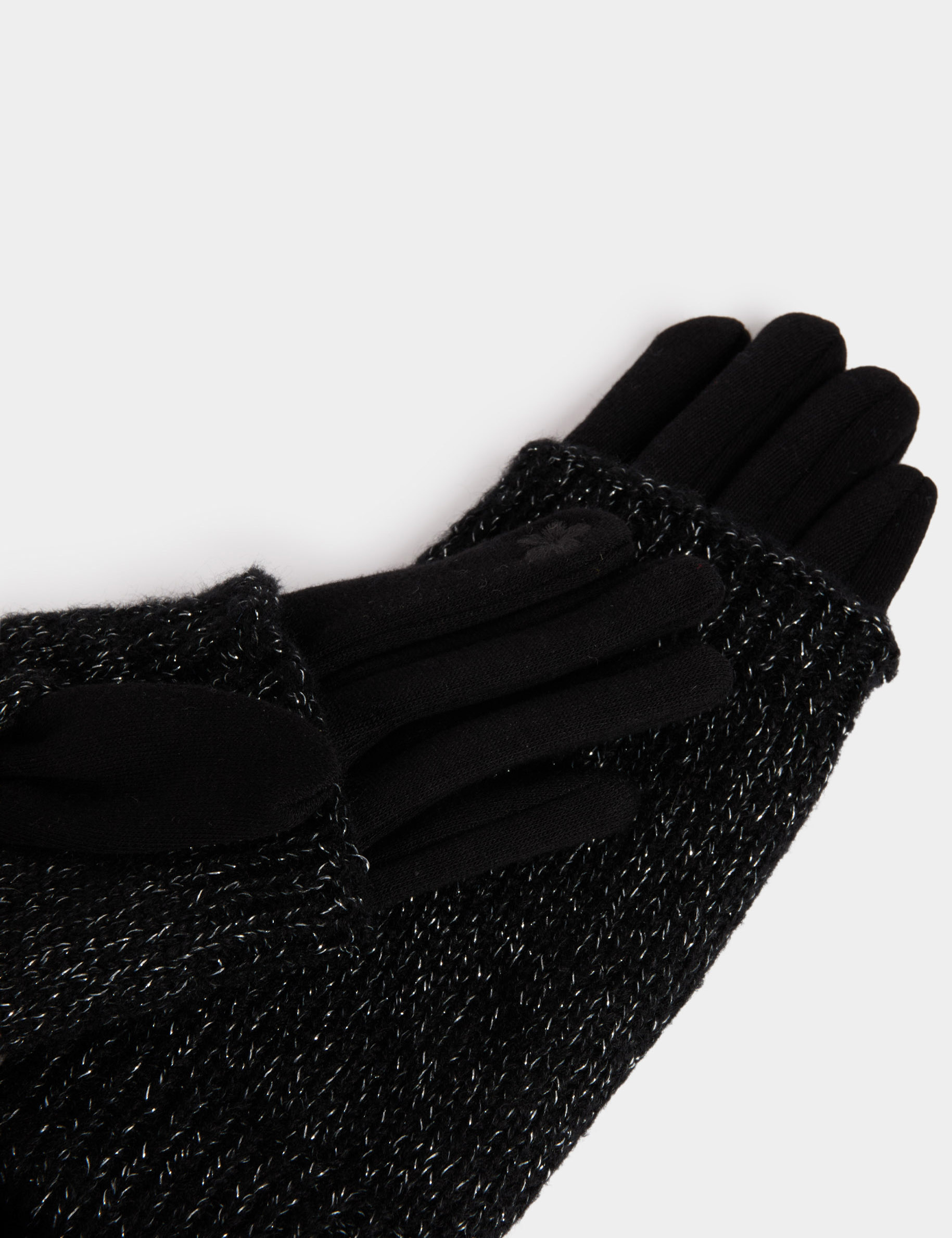 Metallic fingerless gloves black women