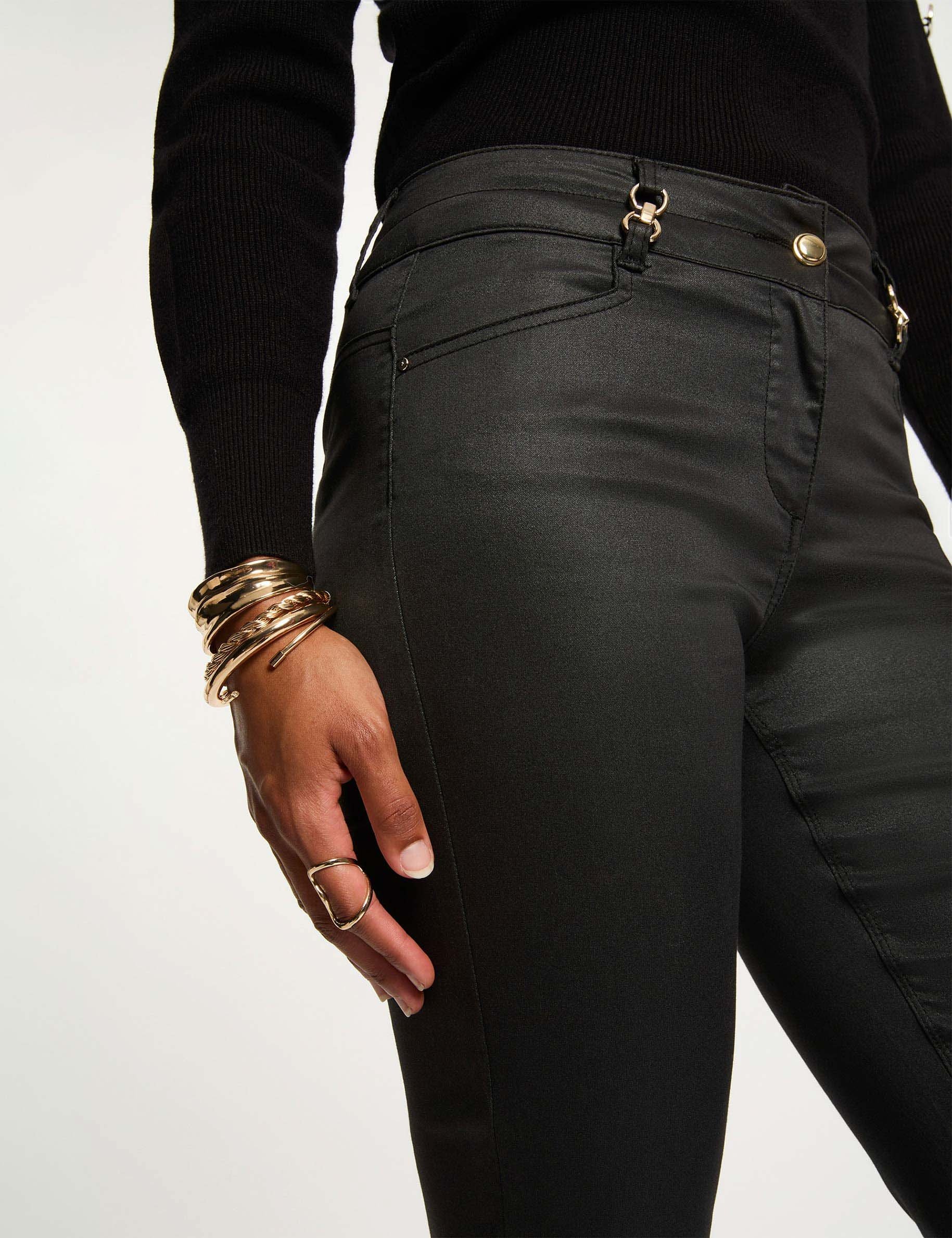 Coated bootcut trousers black women