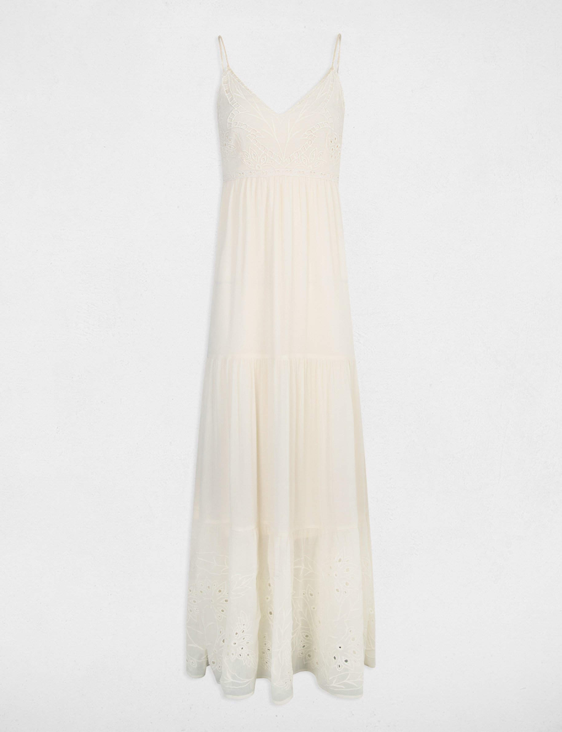 loose maxi embroidered dress sand women Loose maxi embroidered dress sand women