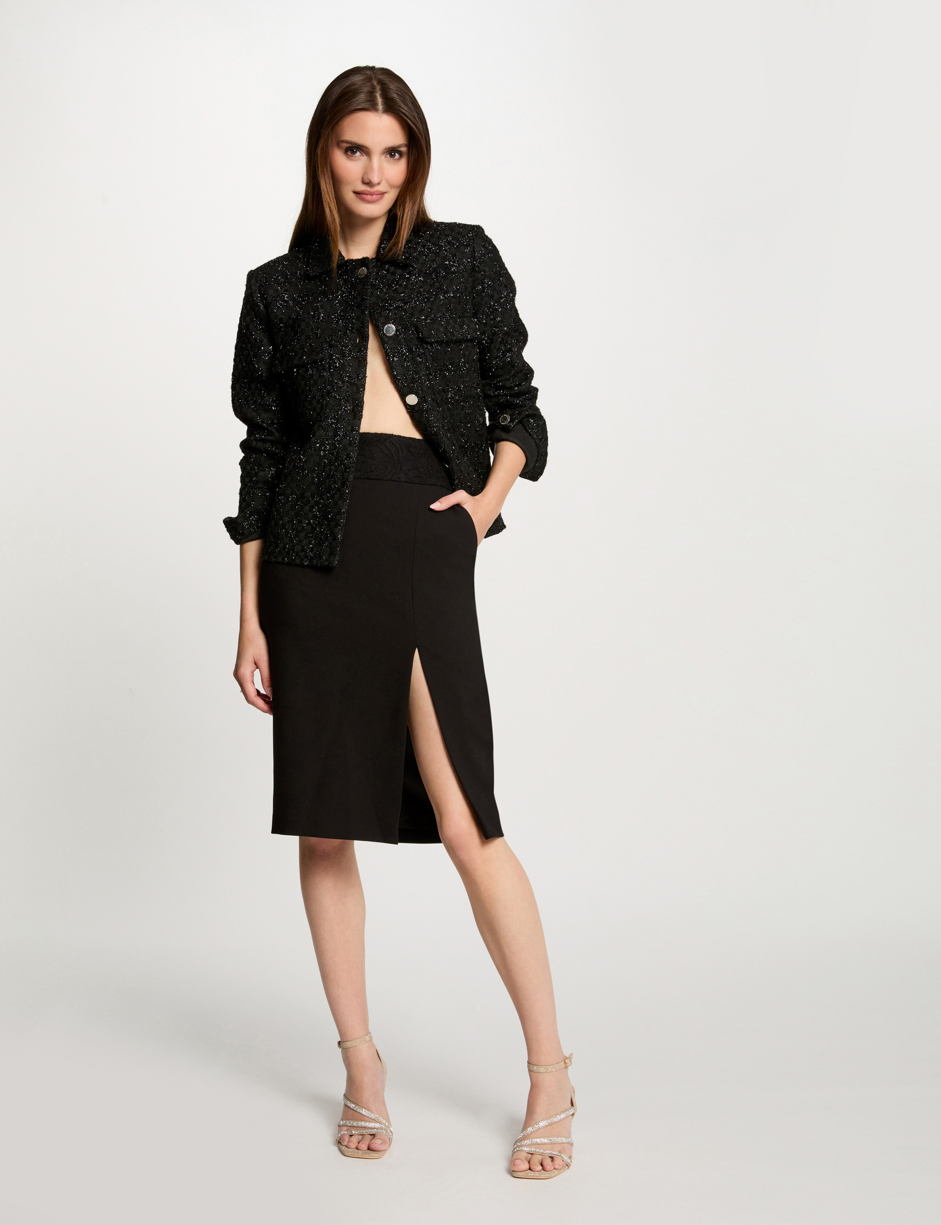 pencil skirt lace waistline black women Pencil skirt lace waistline black women