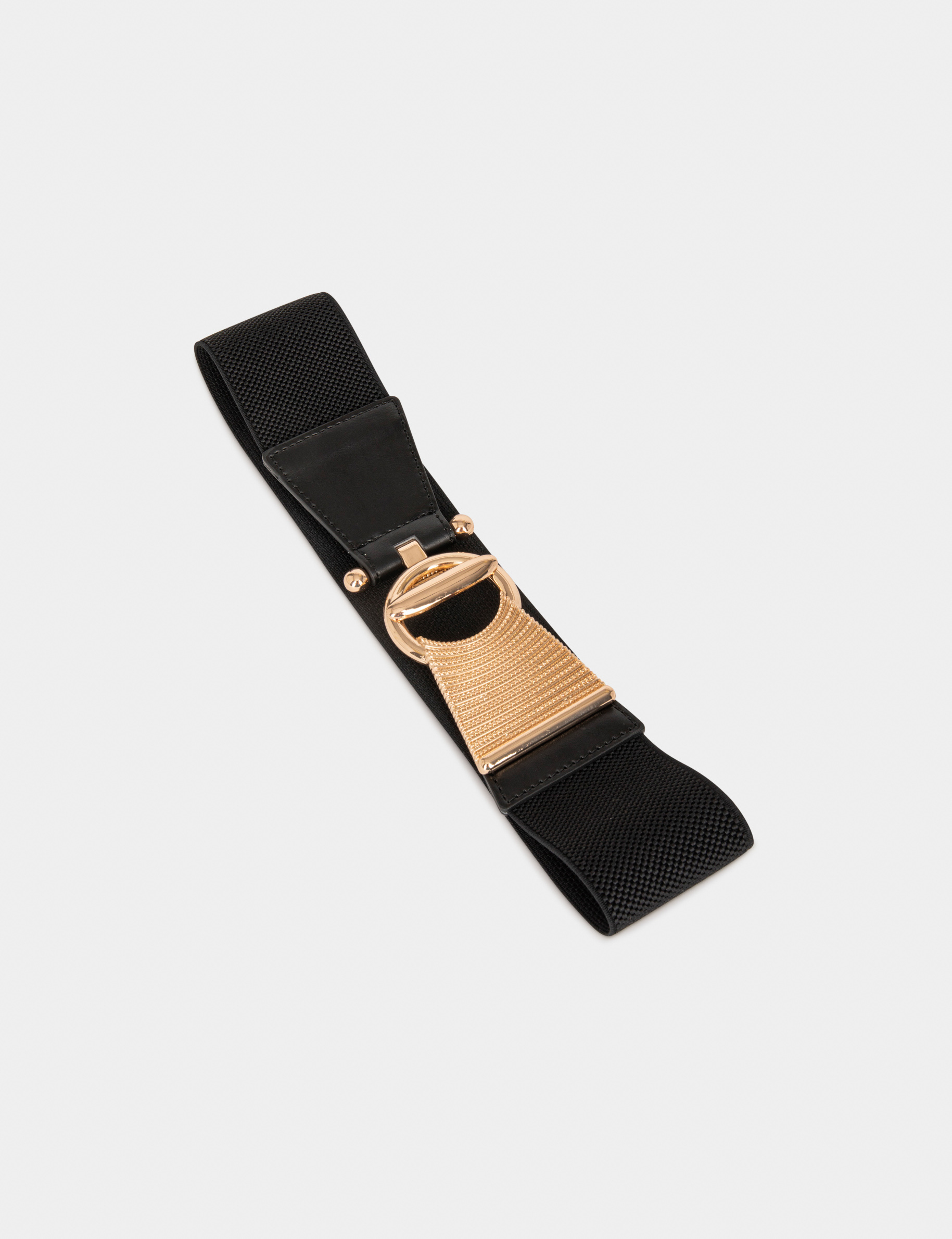 Elasticised belt with toggle fastening black ladies' Elasticised belt with toggle fastening black ladies'