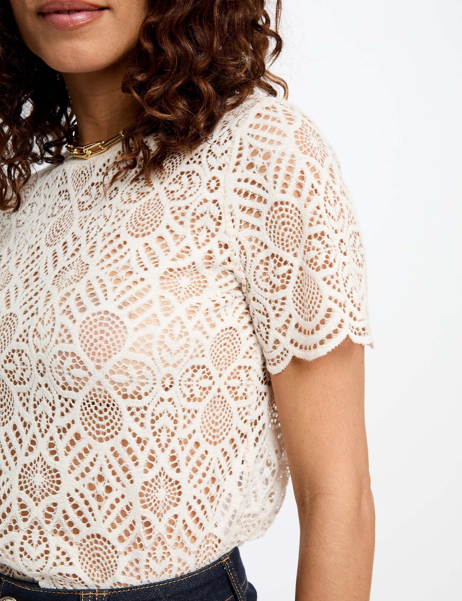 Short-sleeved t-shirt ivory women