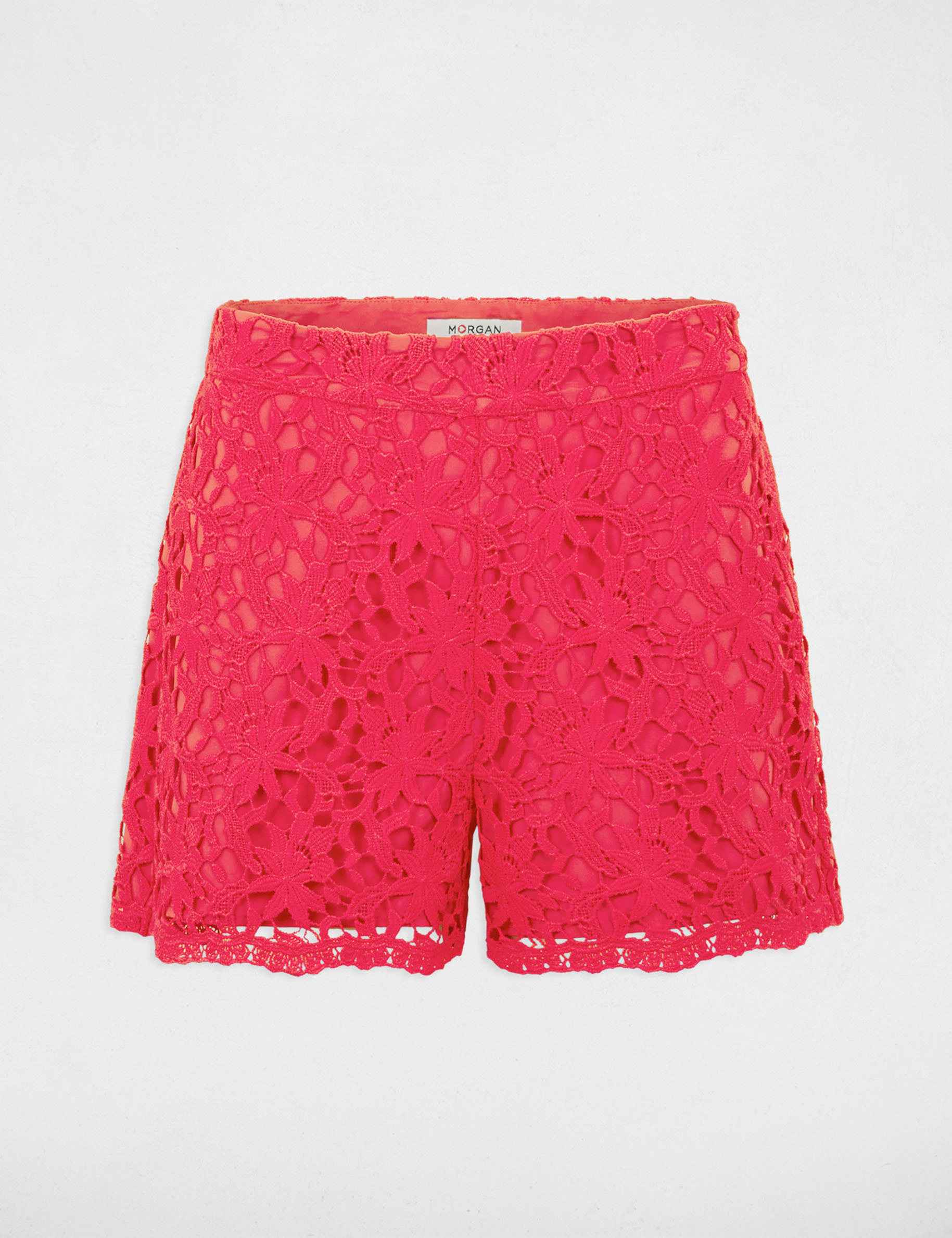 Fitted lace shorts raspberry ladies'