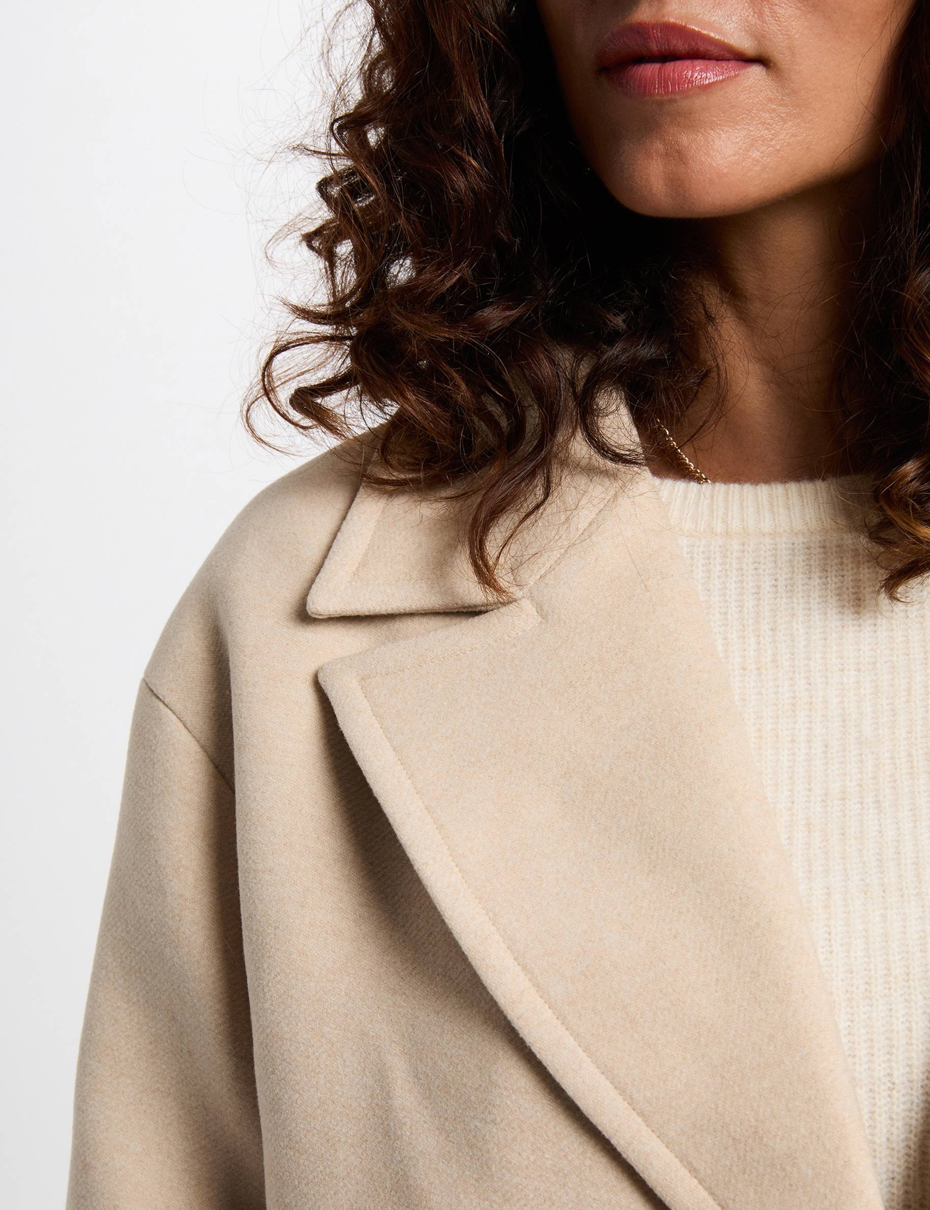 short boucle jacket beige women Short boucle jacket beige women