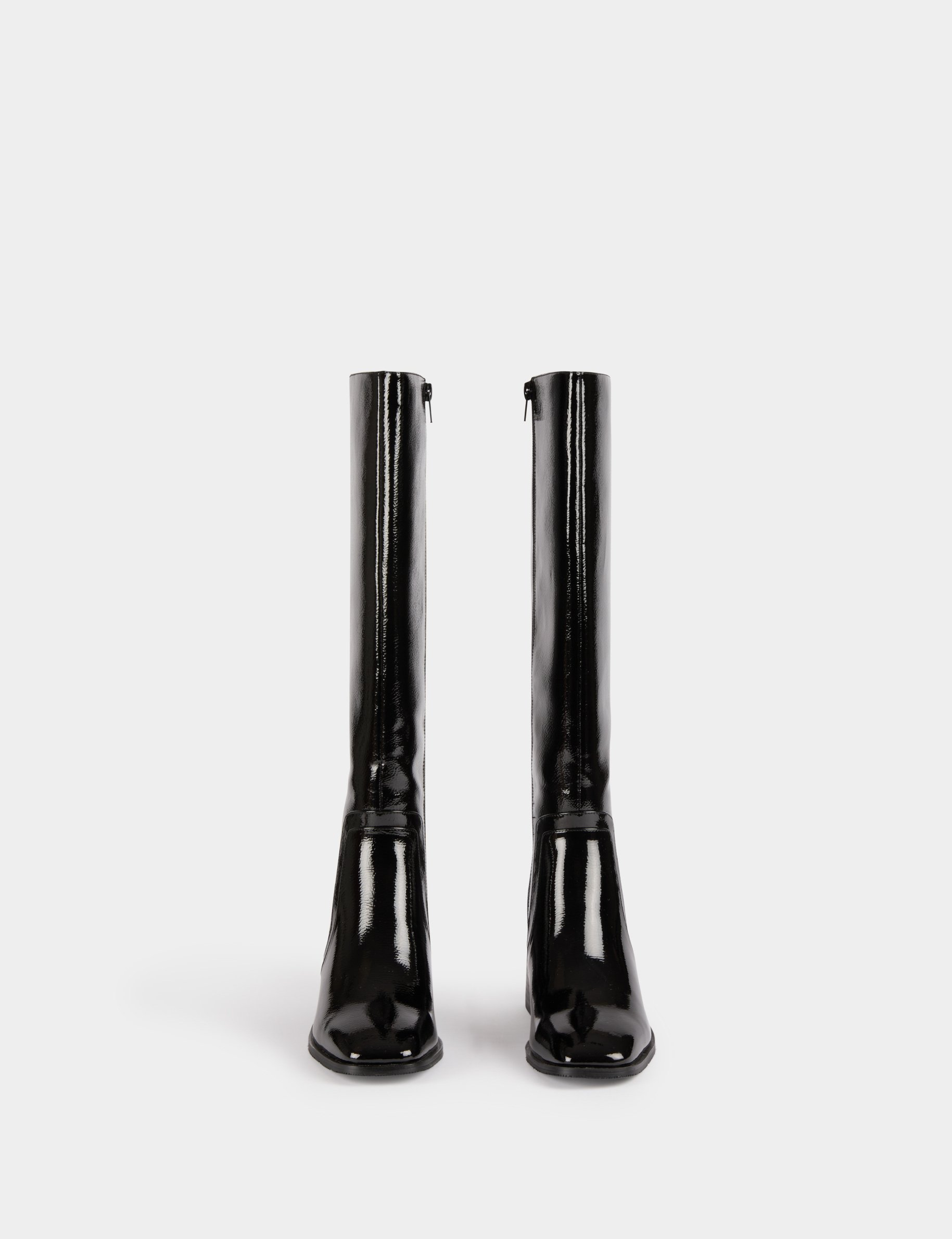 patent boots with heels black women Patent boots with heels black women