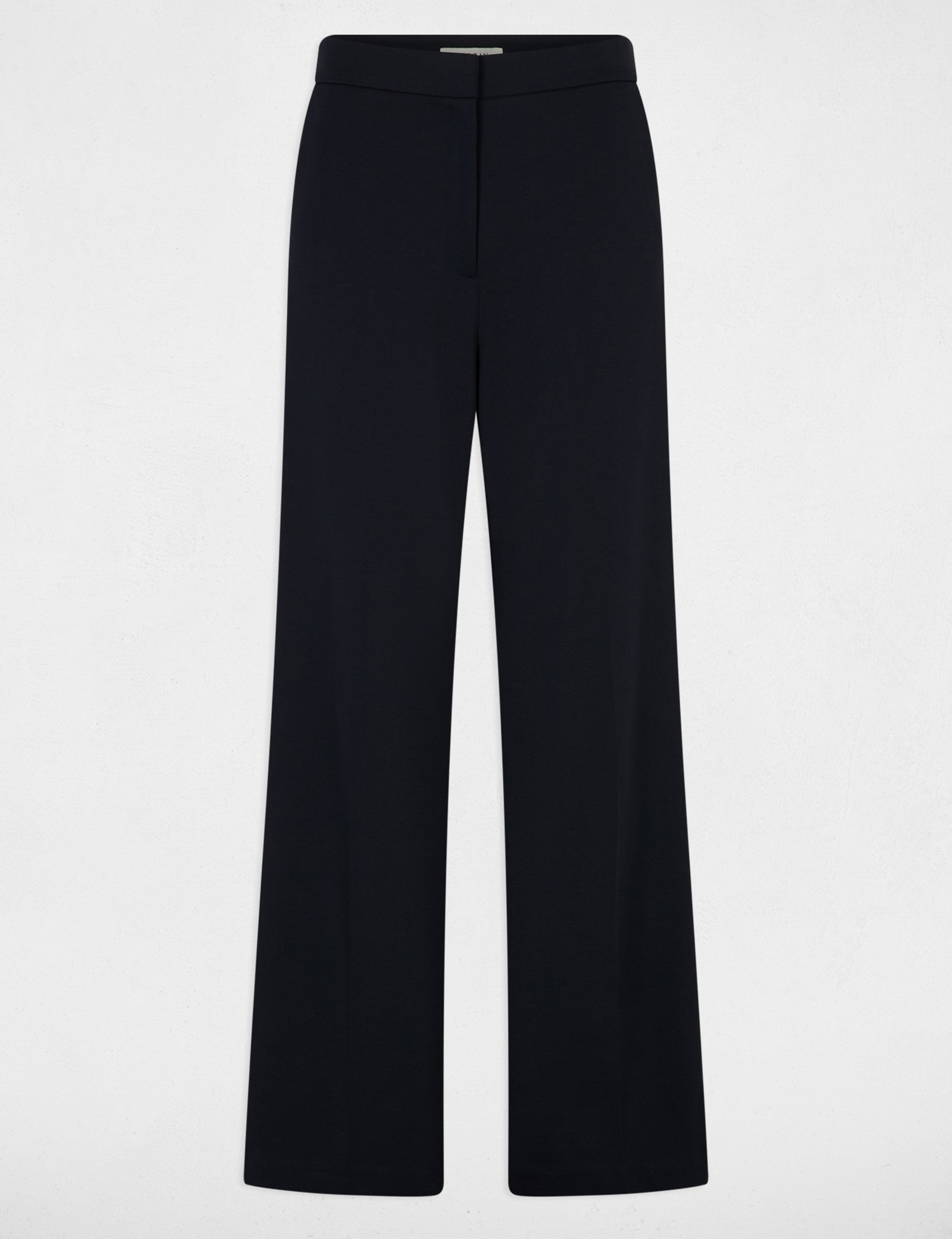 Wide-leg trousers with side stripes navy blue women