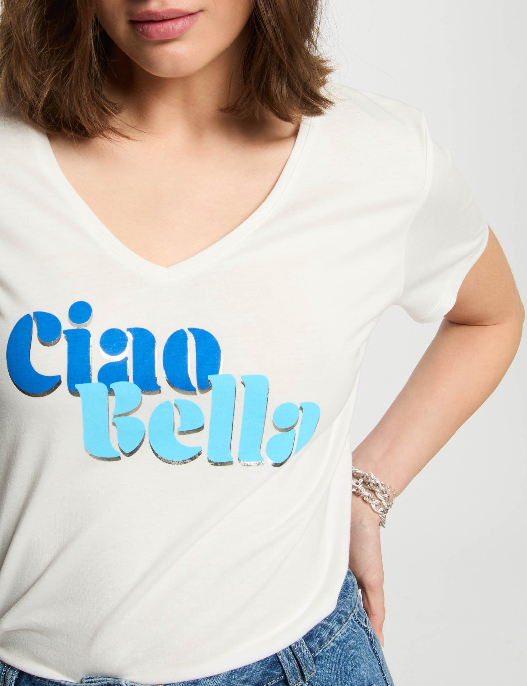 t shirt with message white women T-shirt with message white women