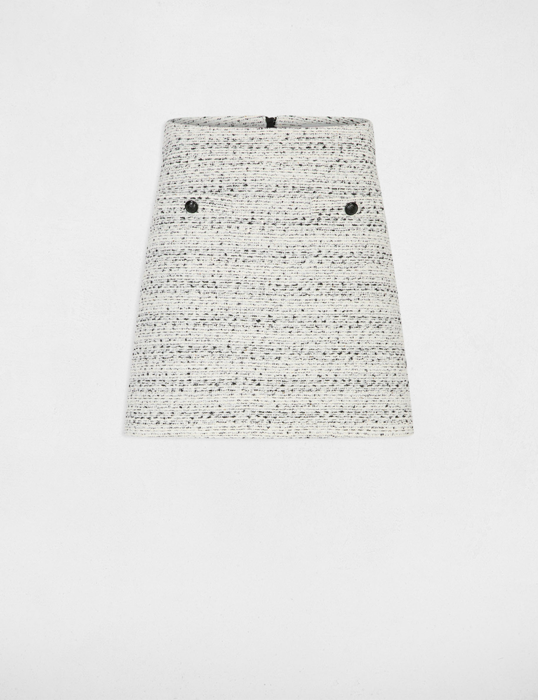Short tweed skirt ivory women