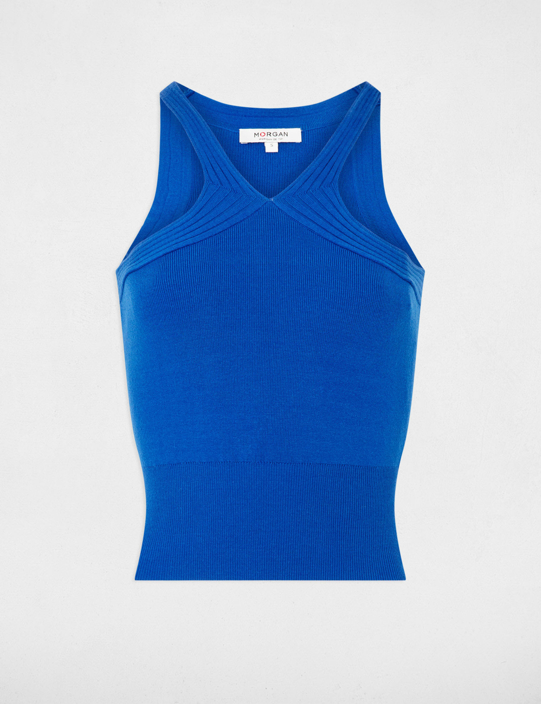 knitted top with straps electric blue women Knitted top with straps electric blue women