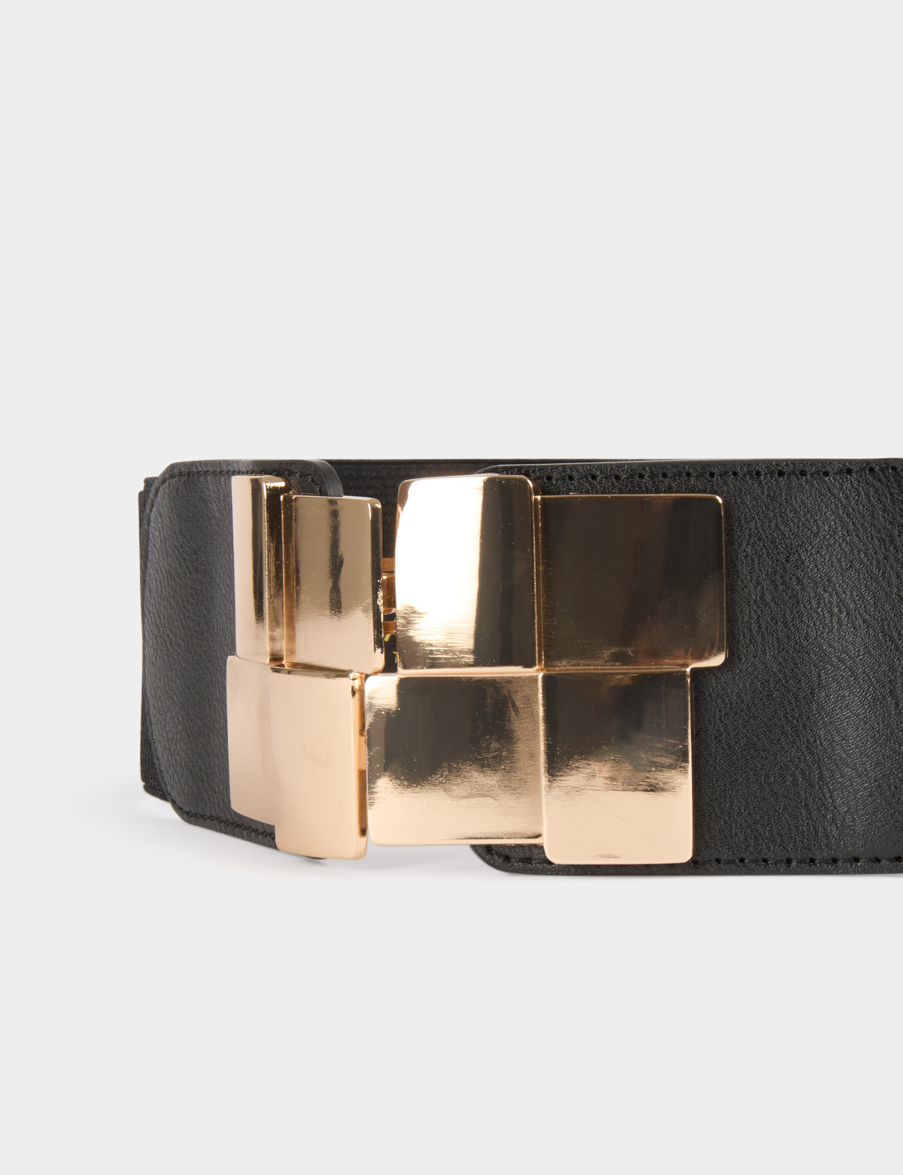 elasticised belt with buckles black women Elasticised belt with buckles black women