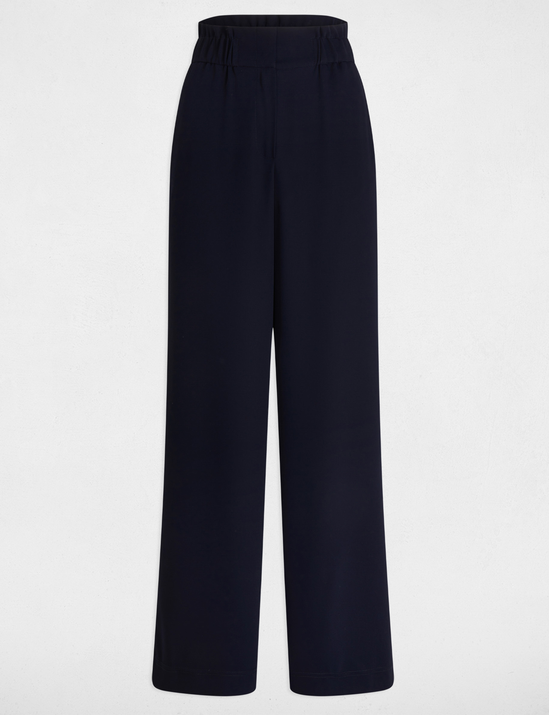 Wide leg trousers navy blue women