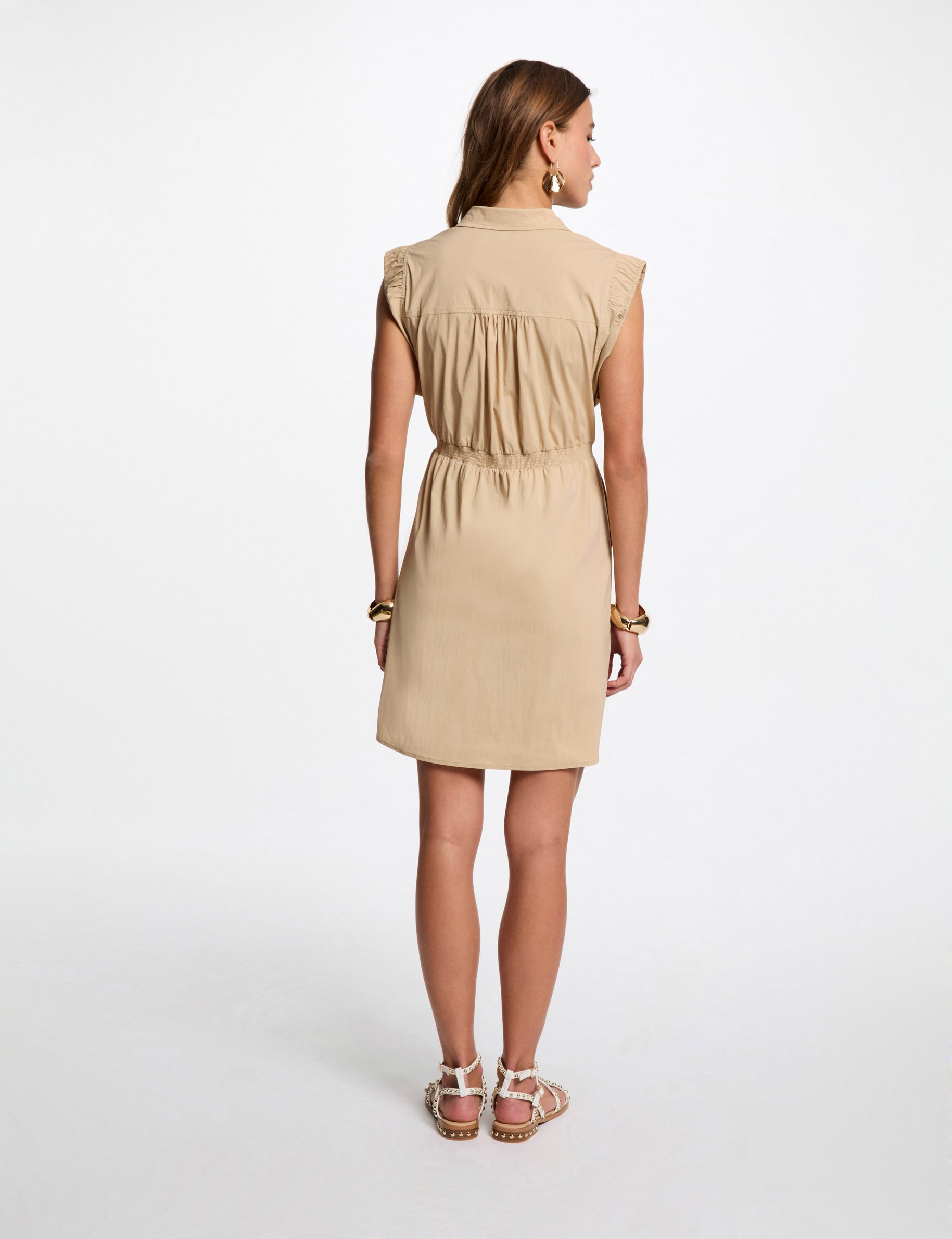fitted mini dress beige women Fitted mini dress beige women