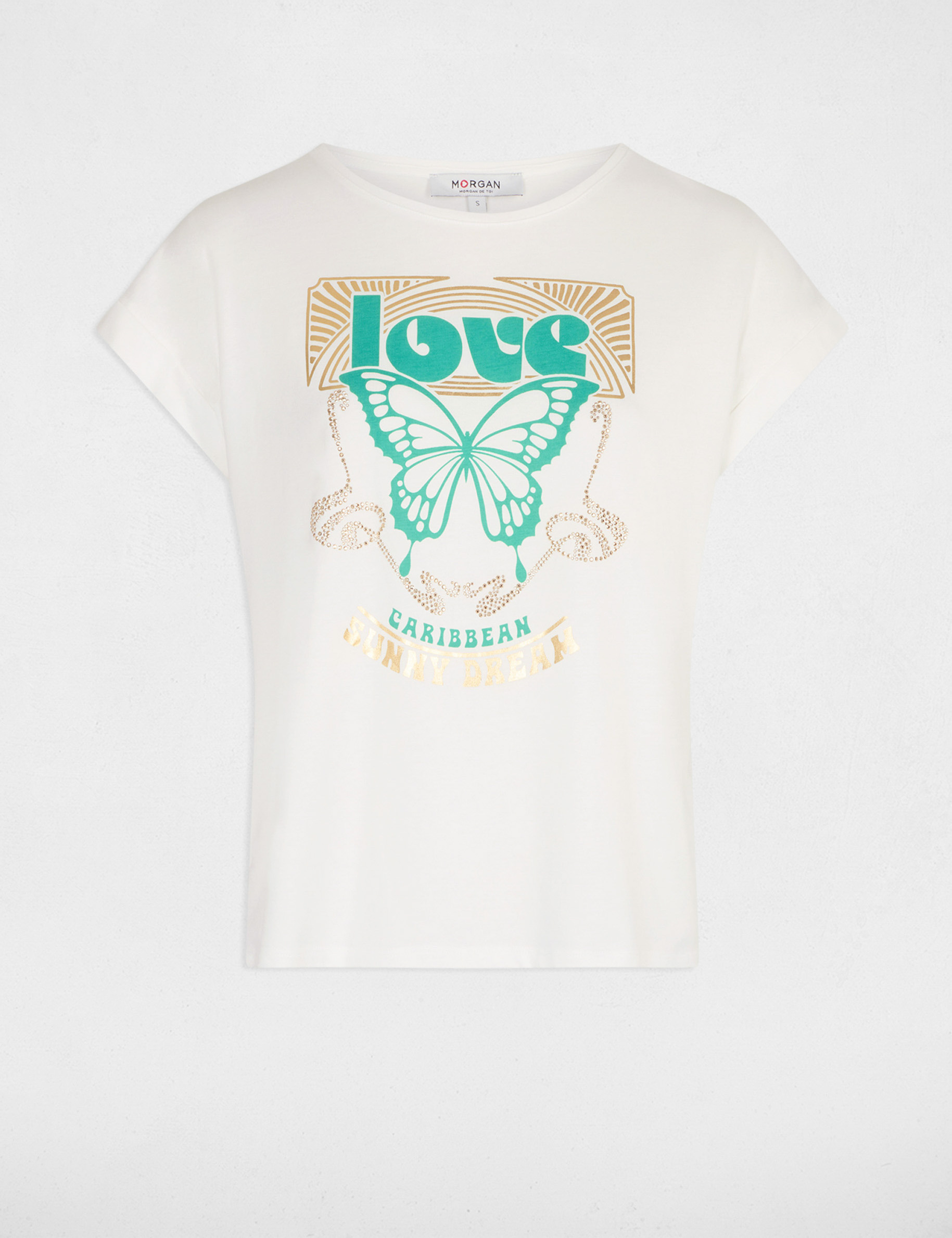 t shirt with message ecru women T-shirt with message ecru women