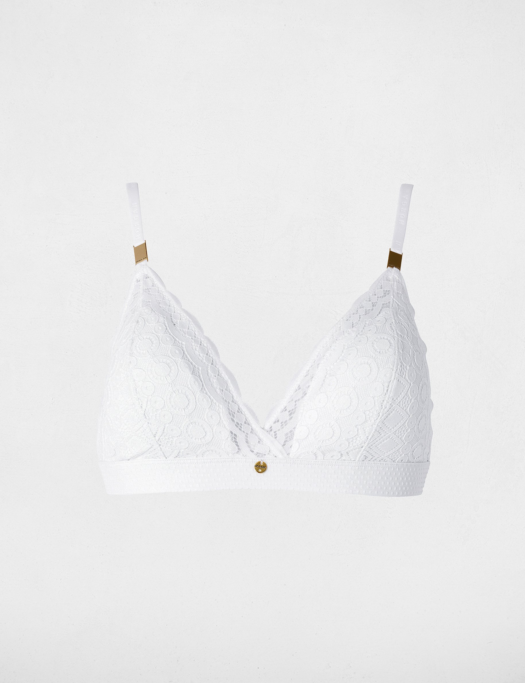 Lace bra with thin straps white women