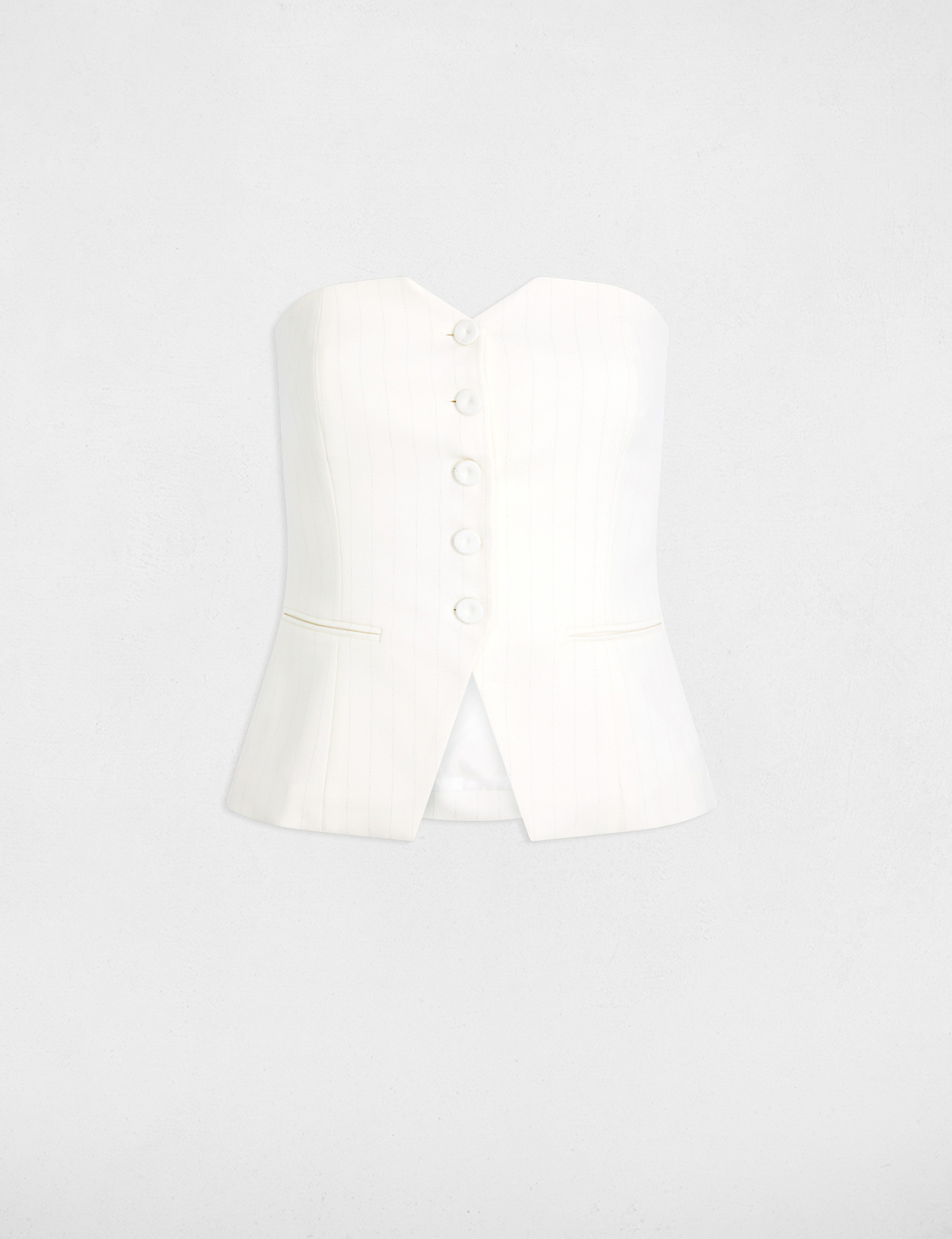 Striped sleeveless bustier white women