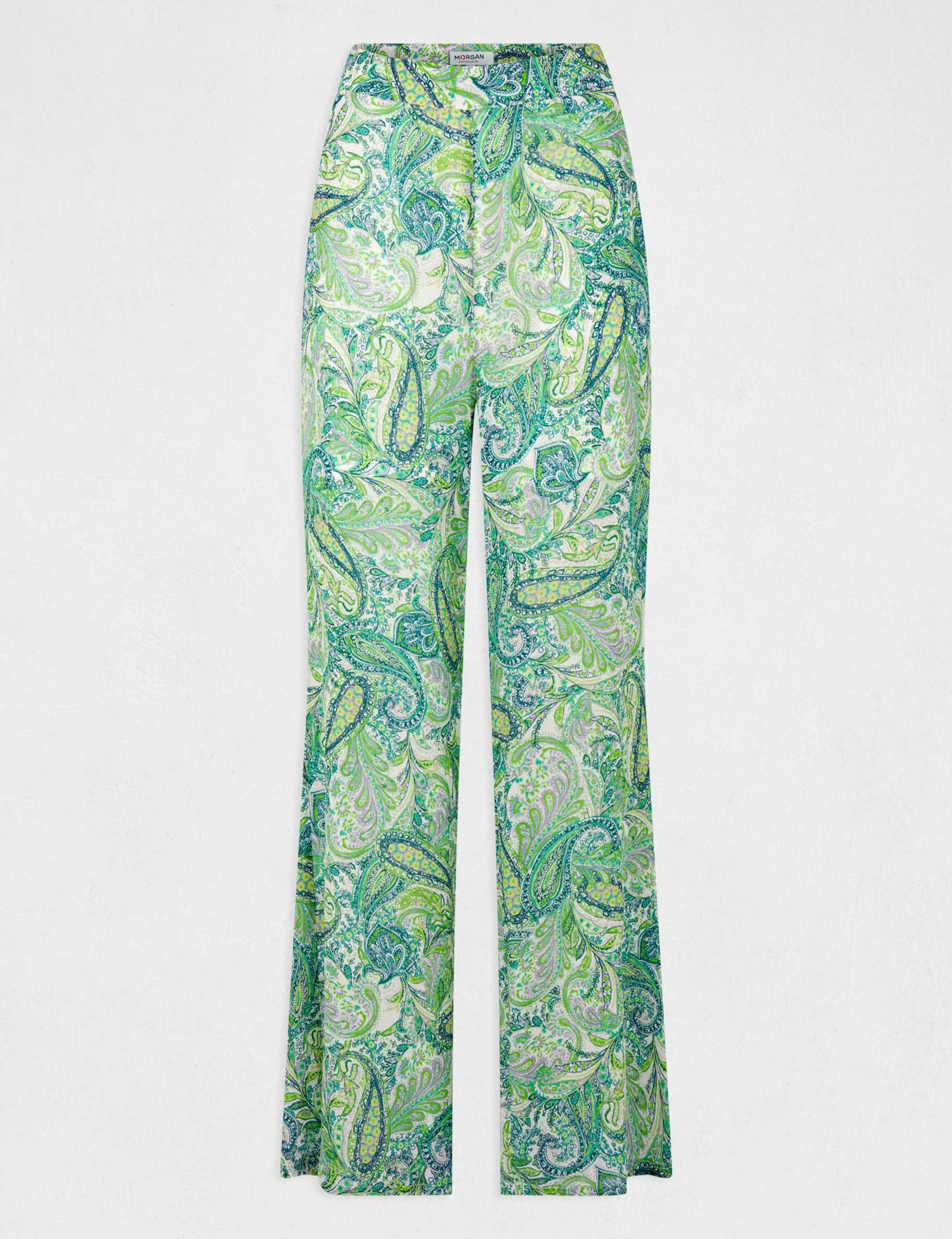 Loose straight trousers paisley print multico ladies'