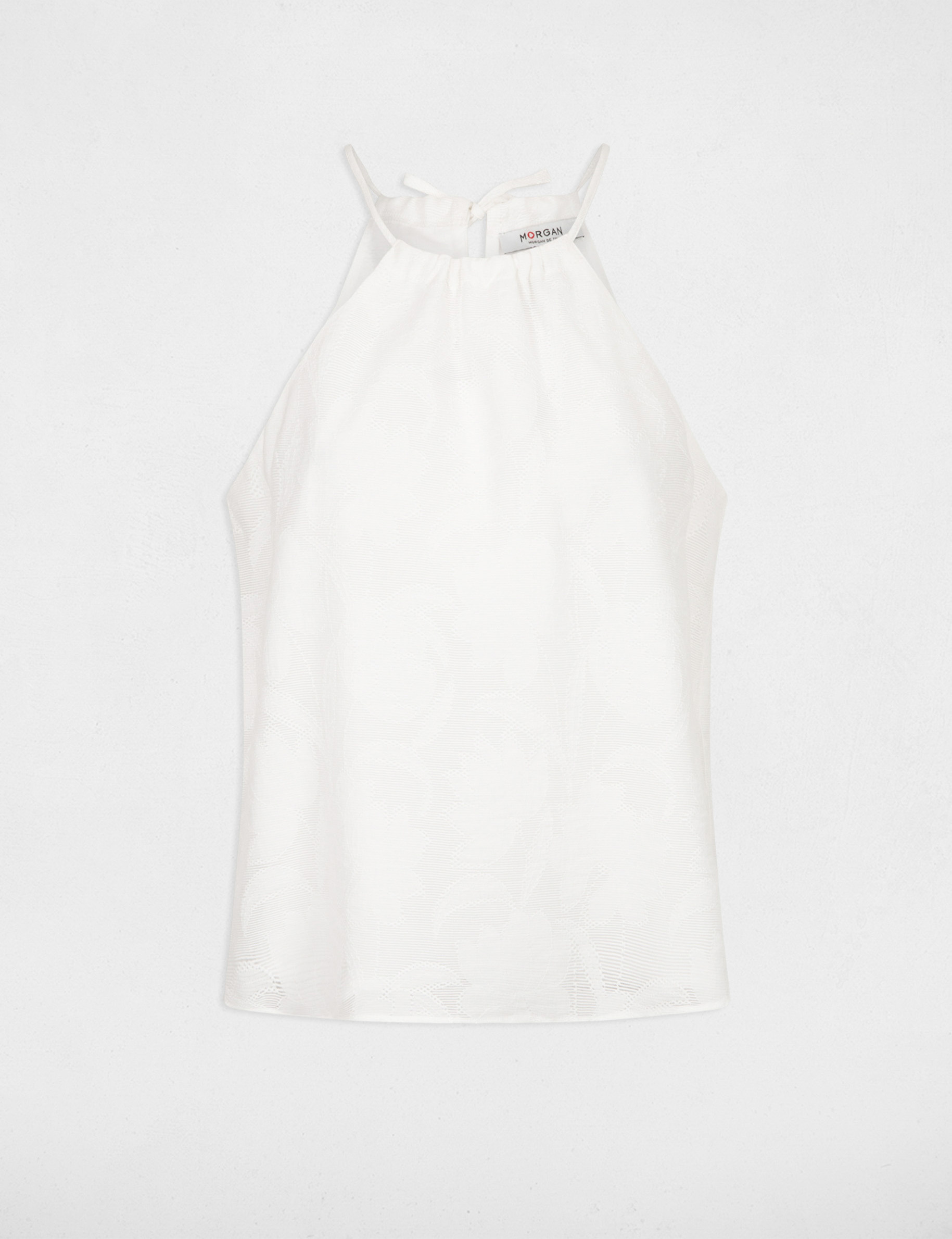 top with halter neck ecru women Top with halter neck ecru women