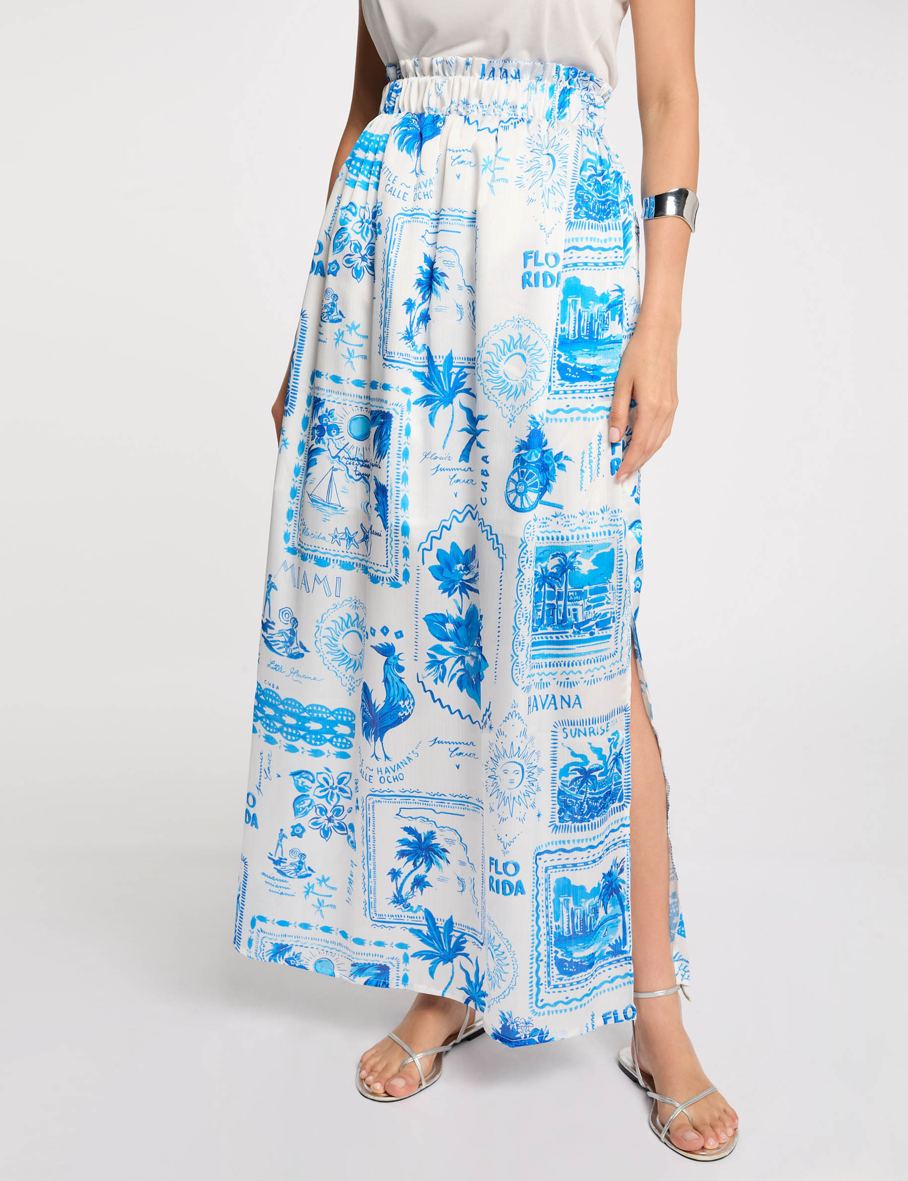 printed maxi skirt multicolor women Printed maxi skirt multicolor women