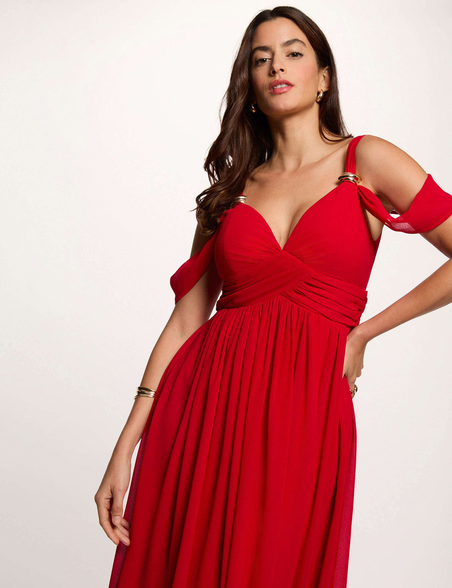 Long dress red women