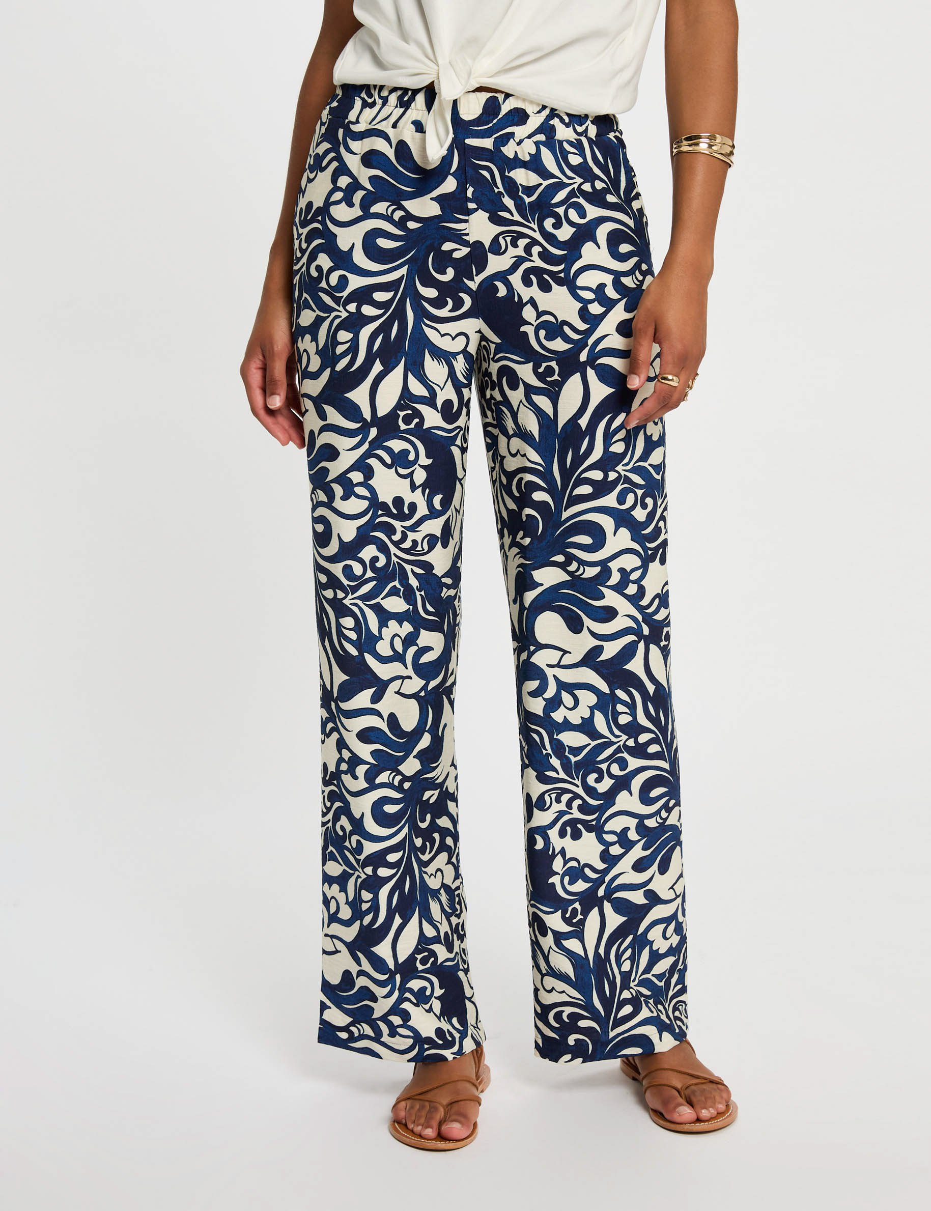 printed straight trousers multicolor women Printed straight trousers multicolor women