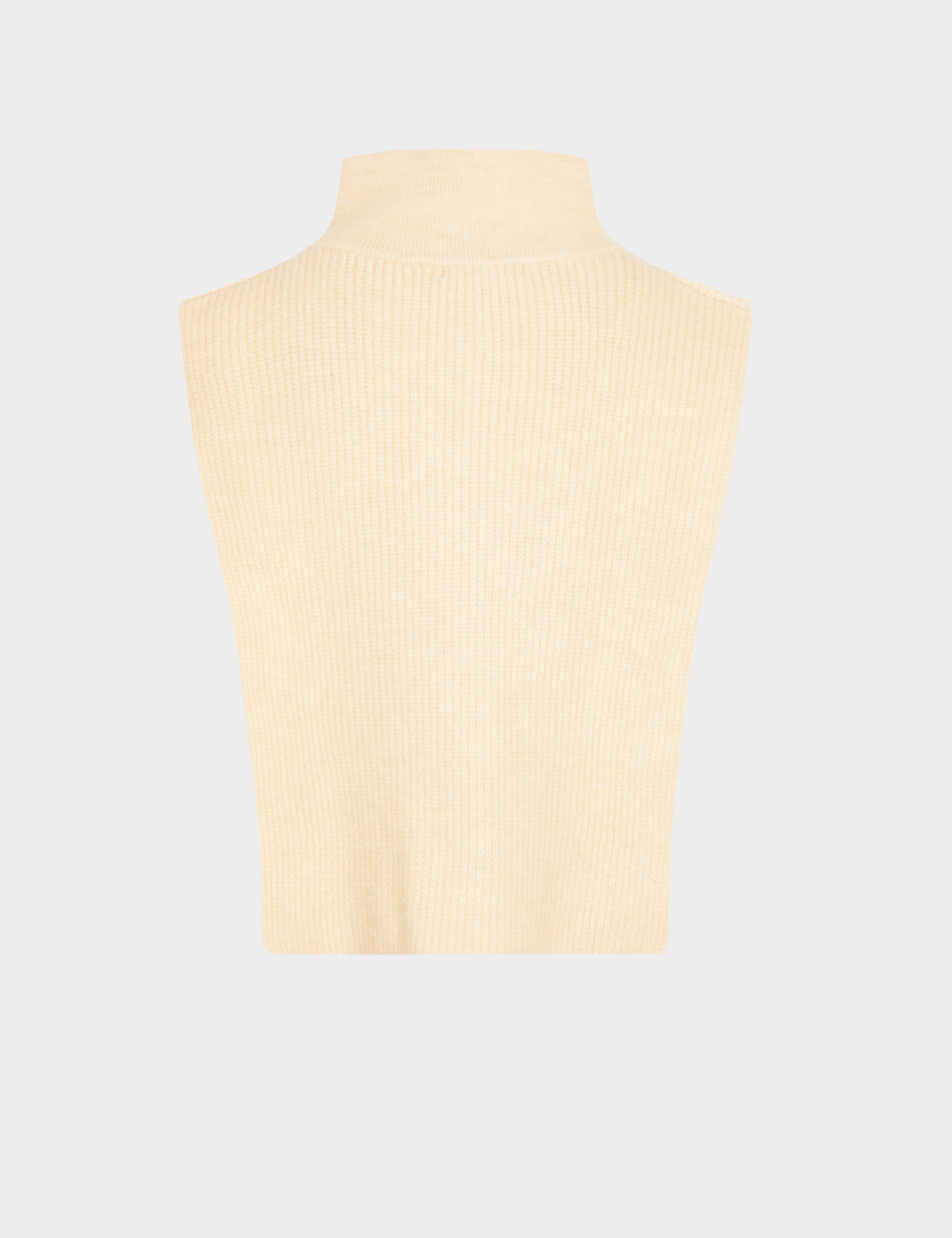 Zip-up poncho ivory women