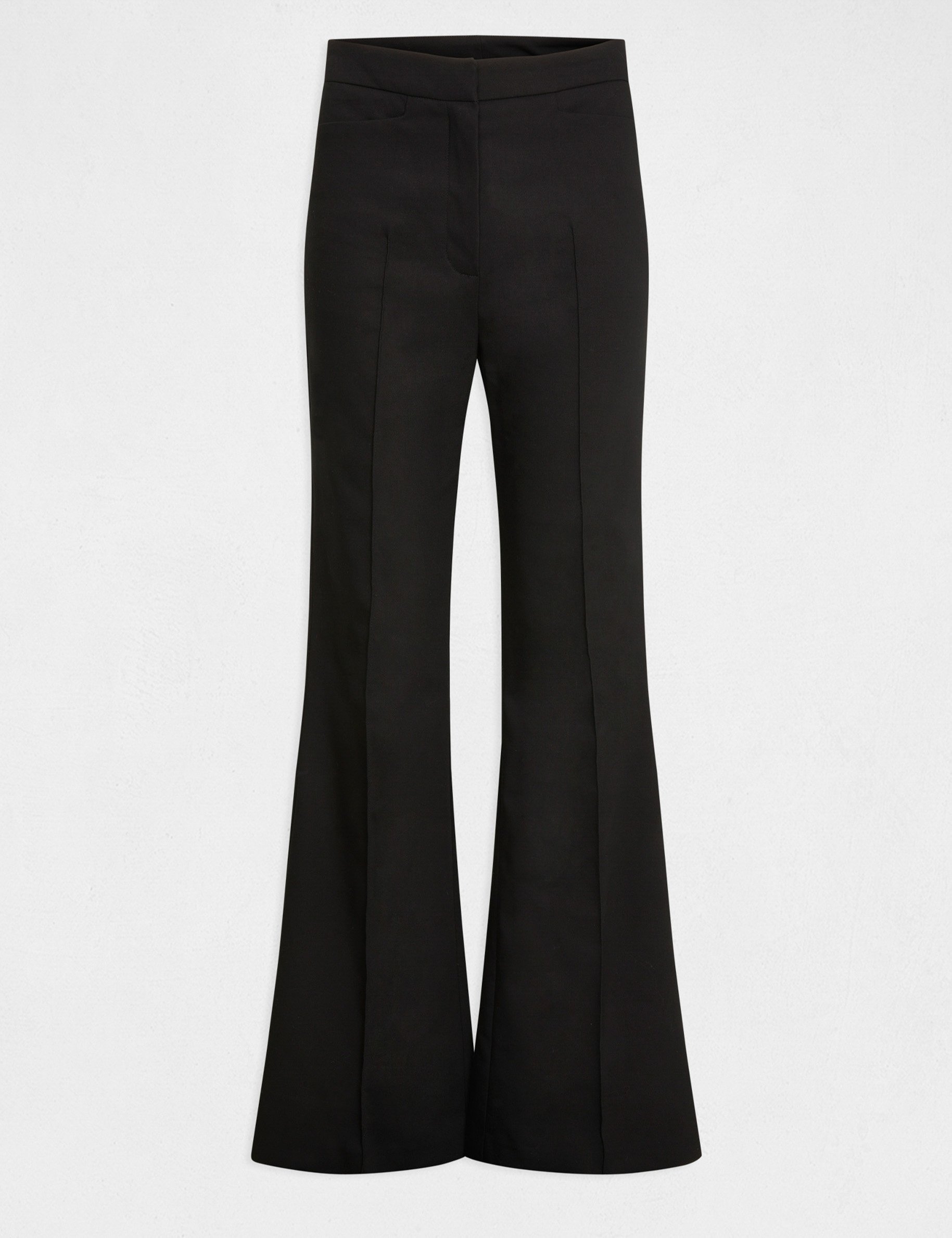 Flare city trousers with darts black ladies'