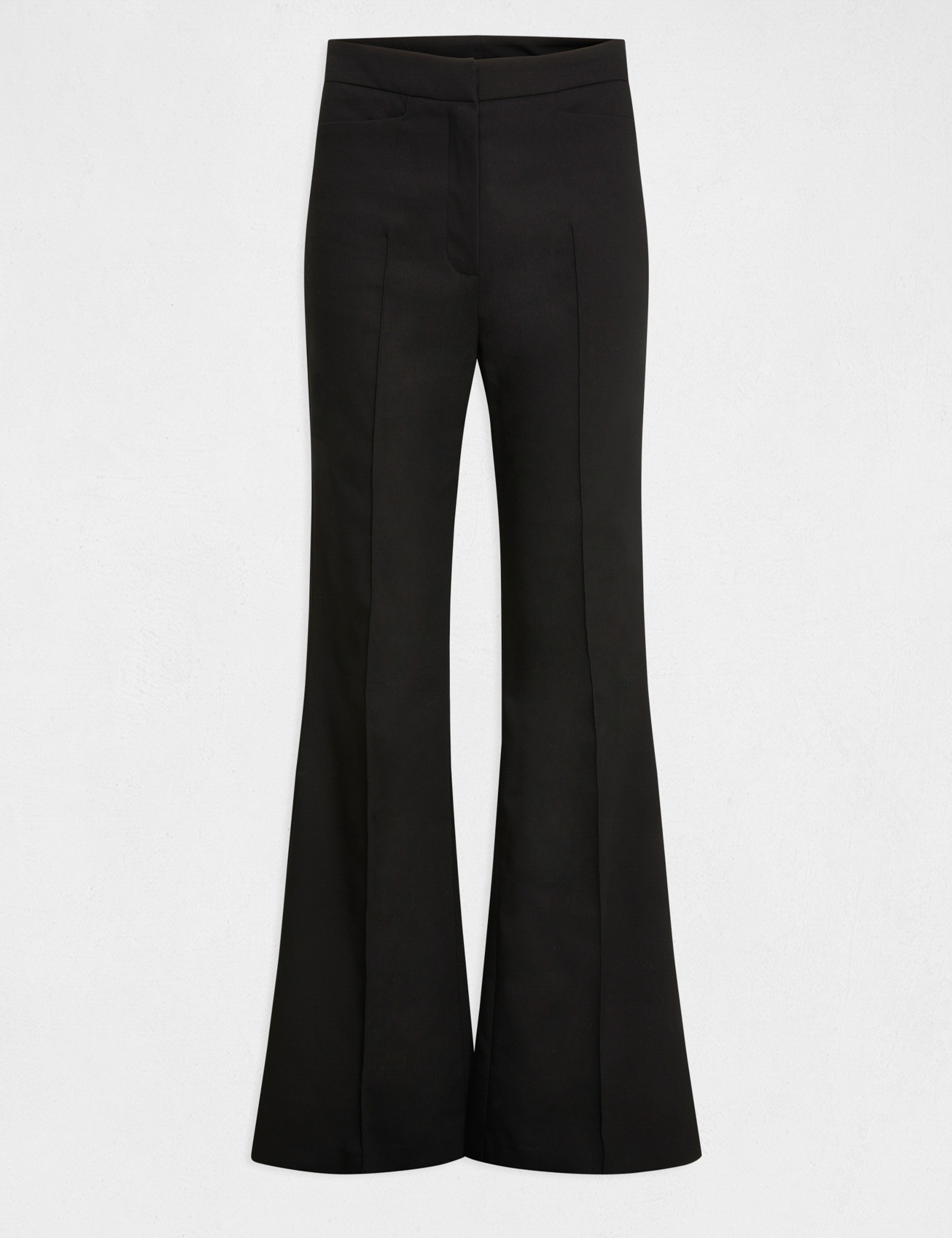 Flare city trousers with darts black ladies'