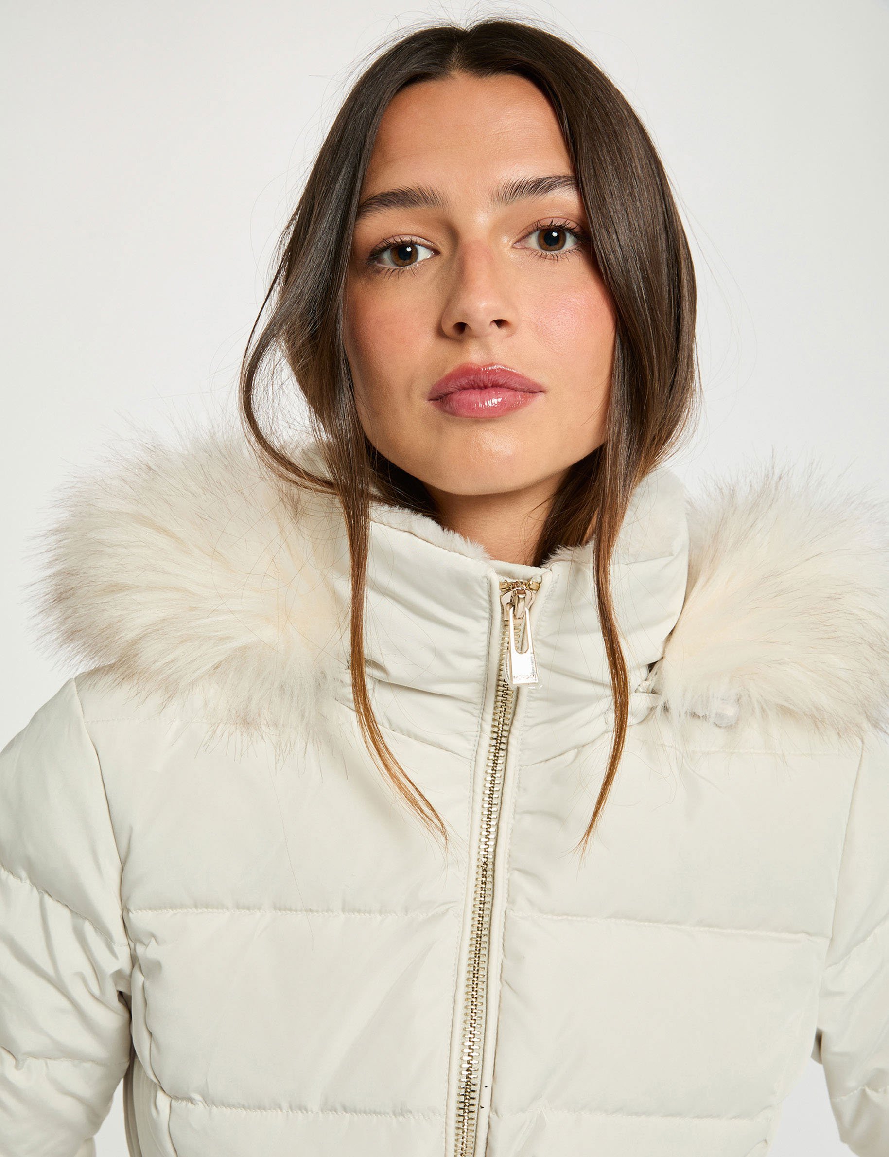 hooded puffer jacket ivory women Hooded puffer jacket ivory women