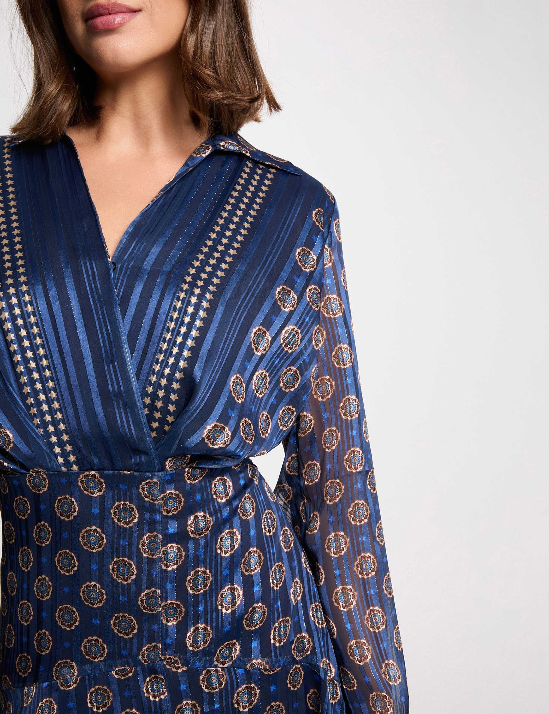 Flowy v-neck dress multicolor women