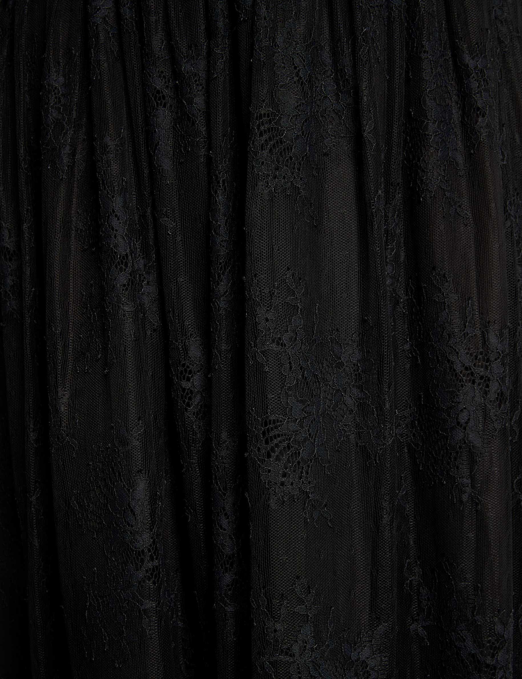 jupe longue dentelle noir femme null