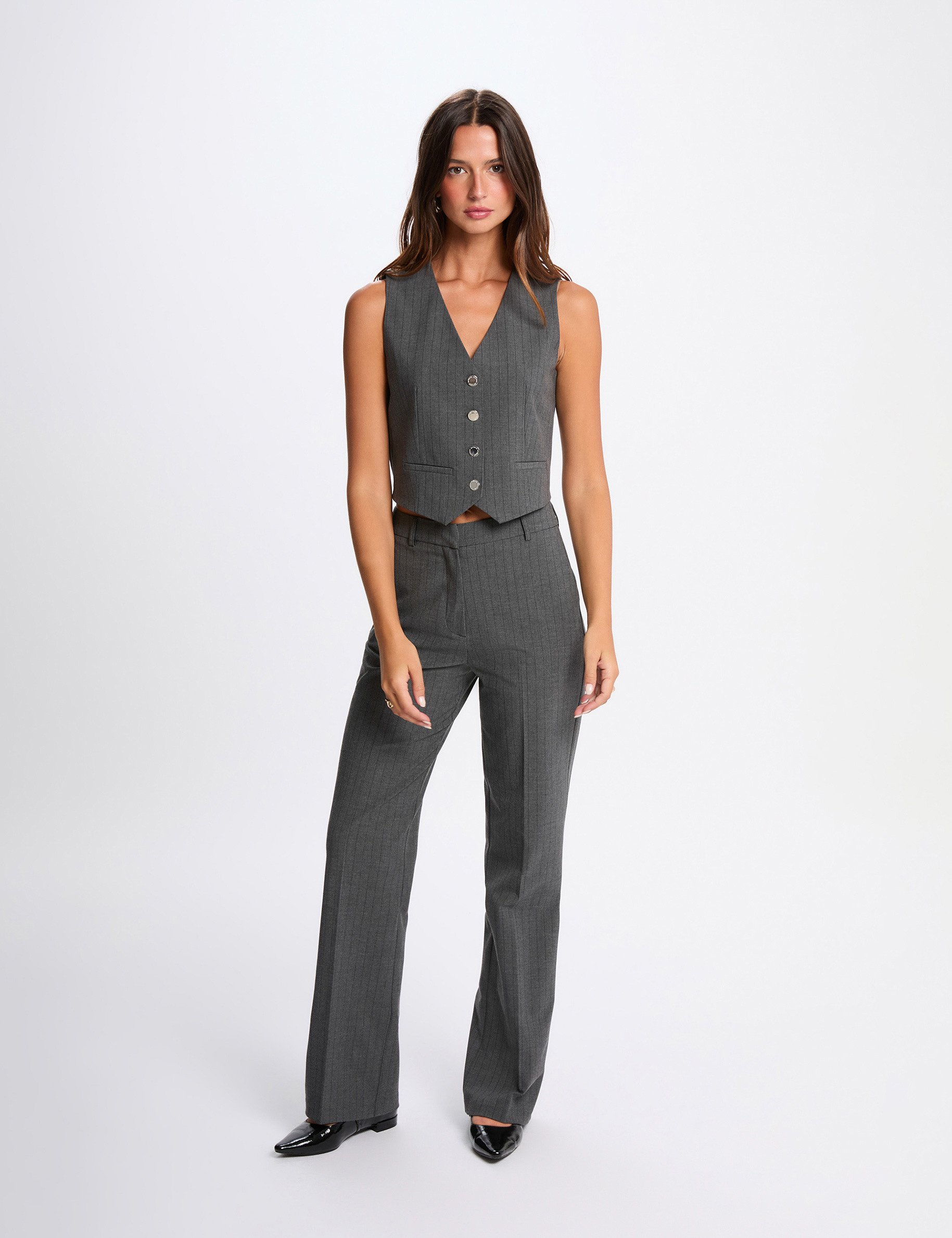 Wide-leg trousers mid-grey women