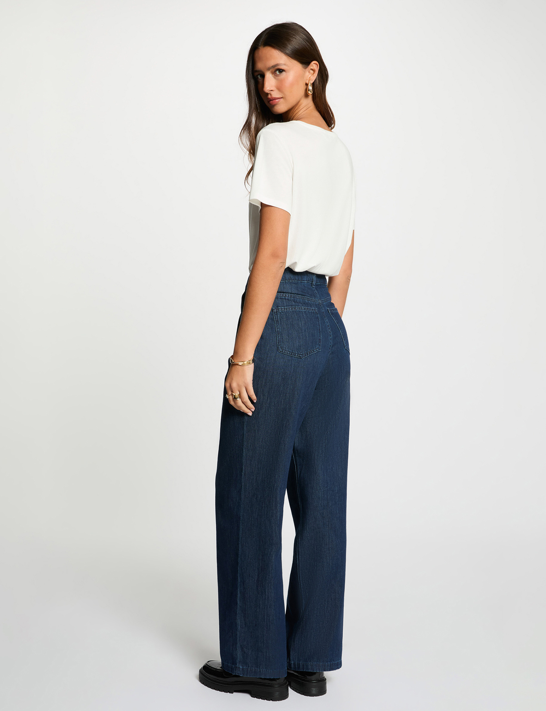 Sequin-embroidered t-shirt white women