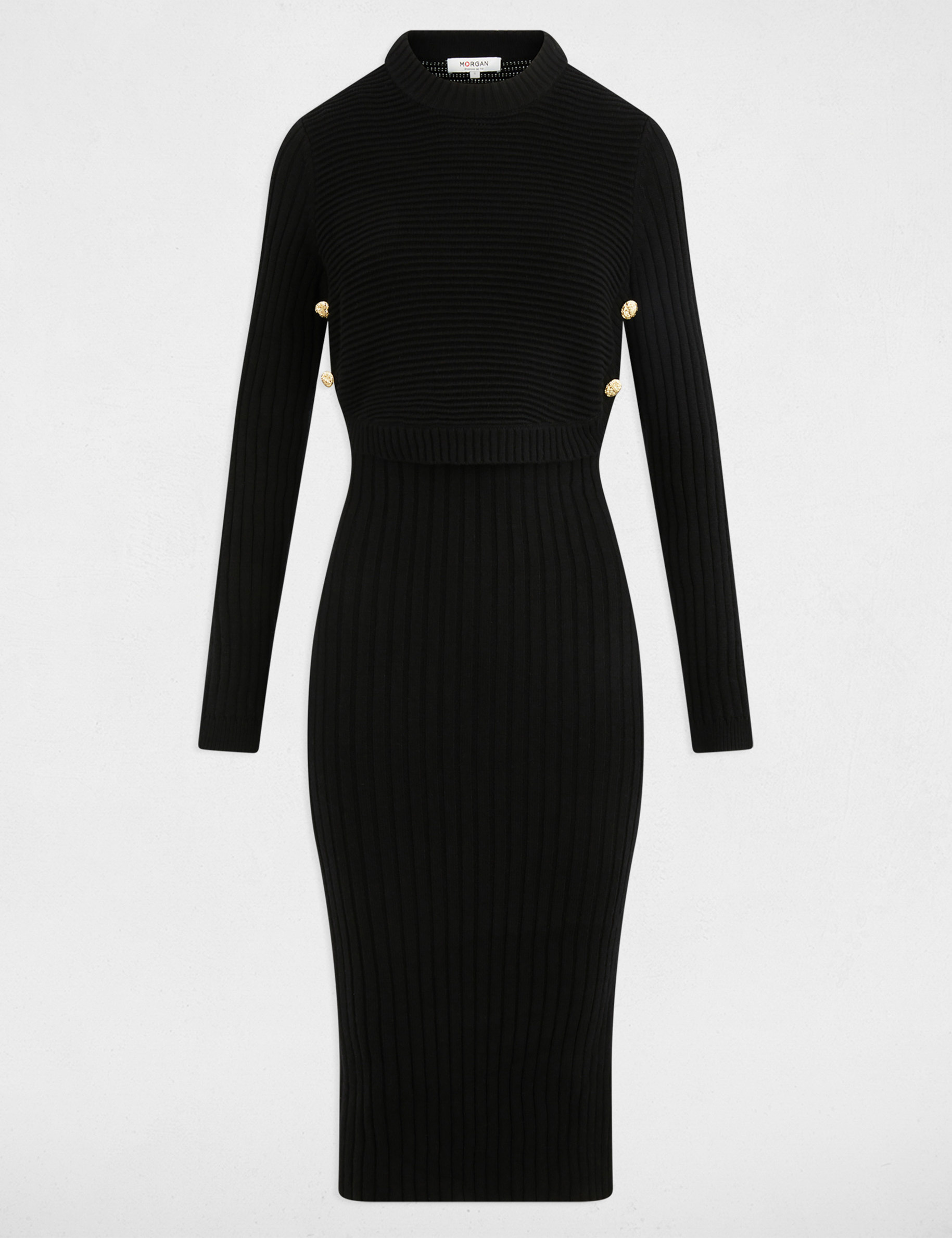 Fitted 3/4 dress black women