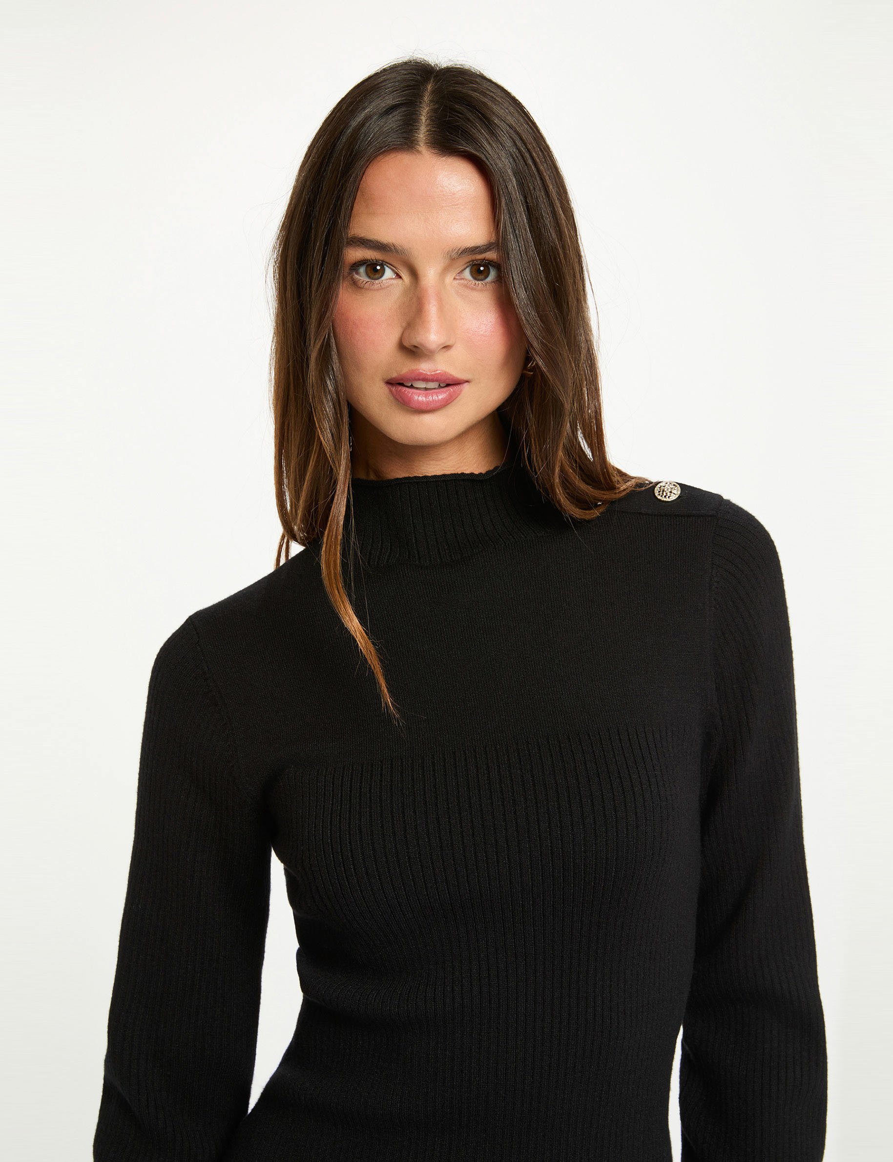 Short dress with high neck black women