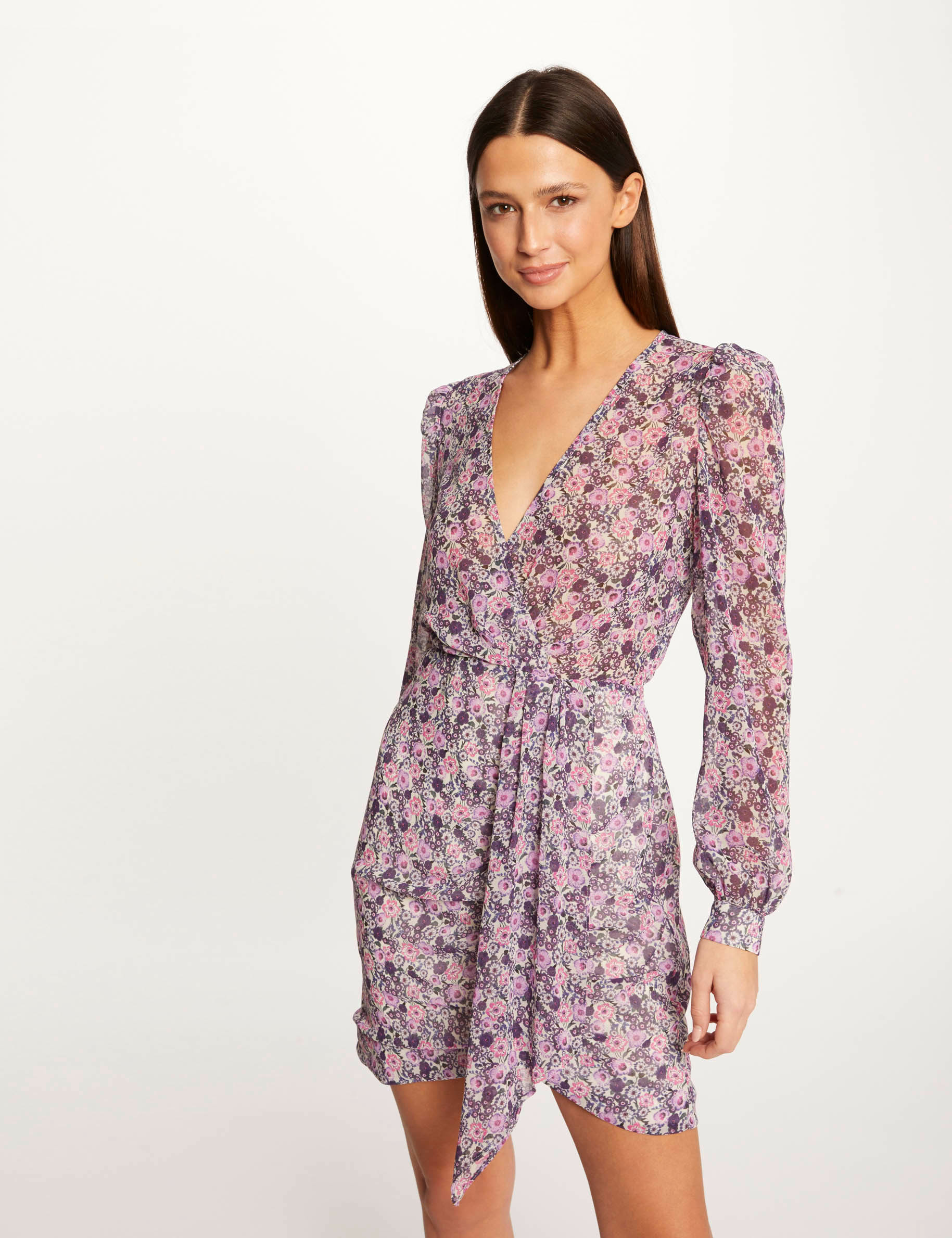Wrap dress with floral print multico ladies'