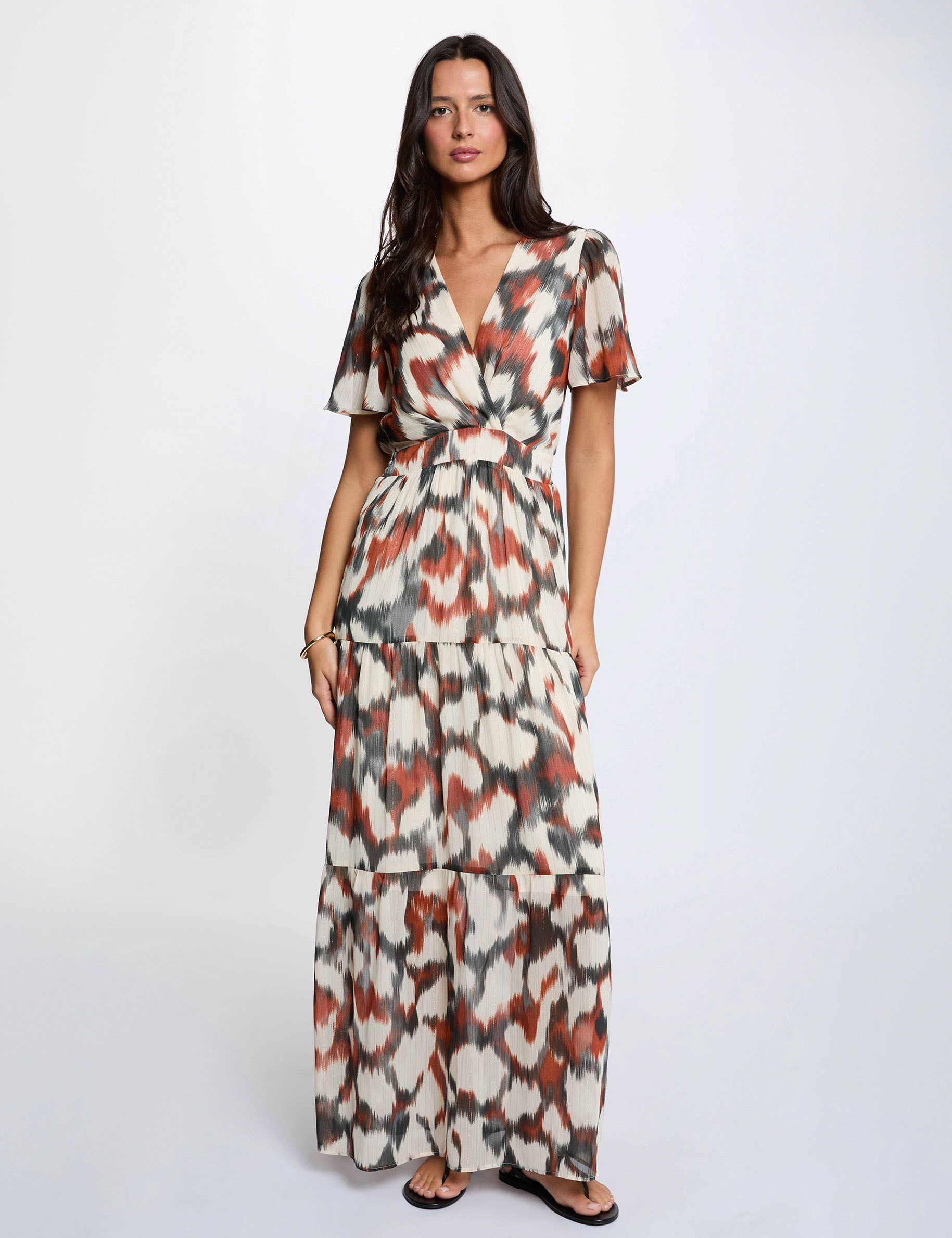Long wrap dress multicolor women