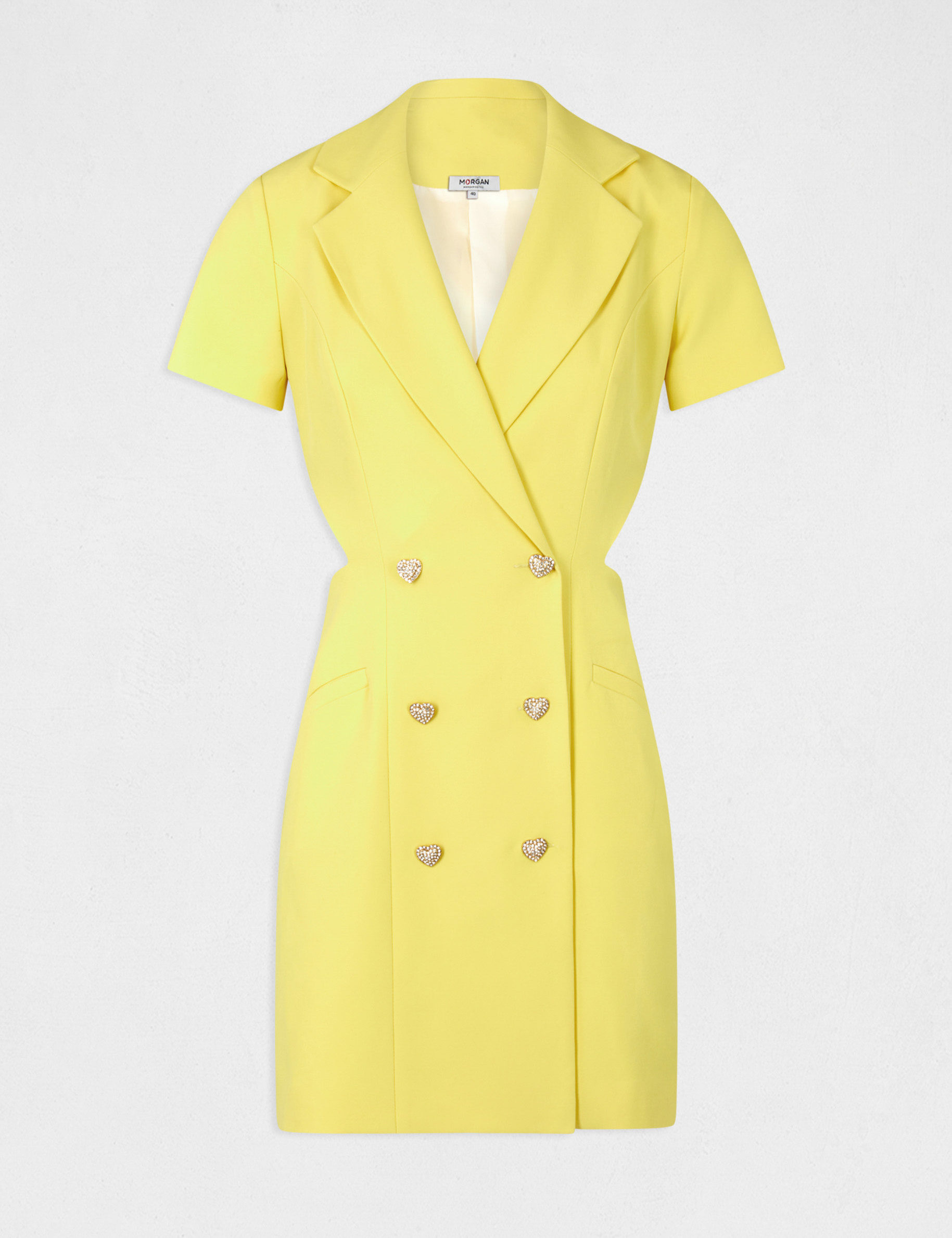 Wrap dress with openings yellow ladies' Wrap dress with openings yellow ladies'