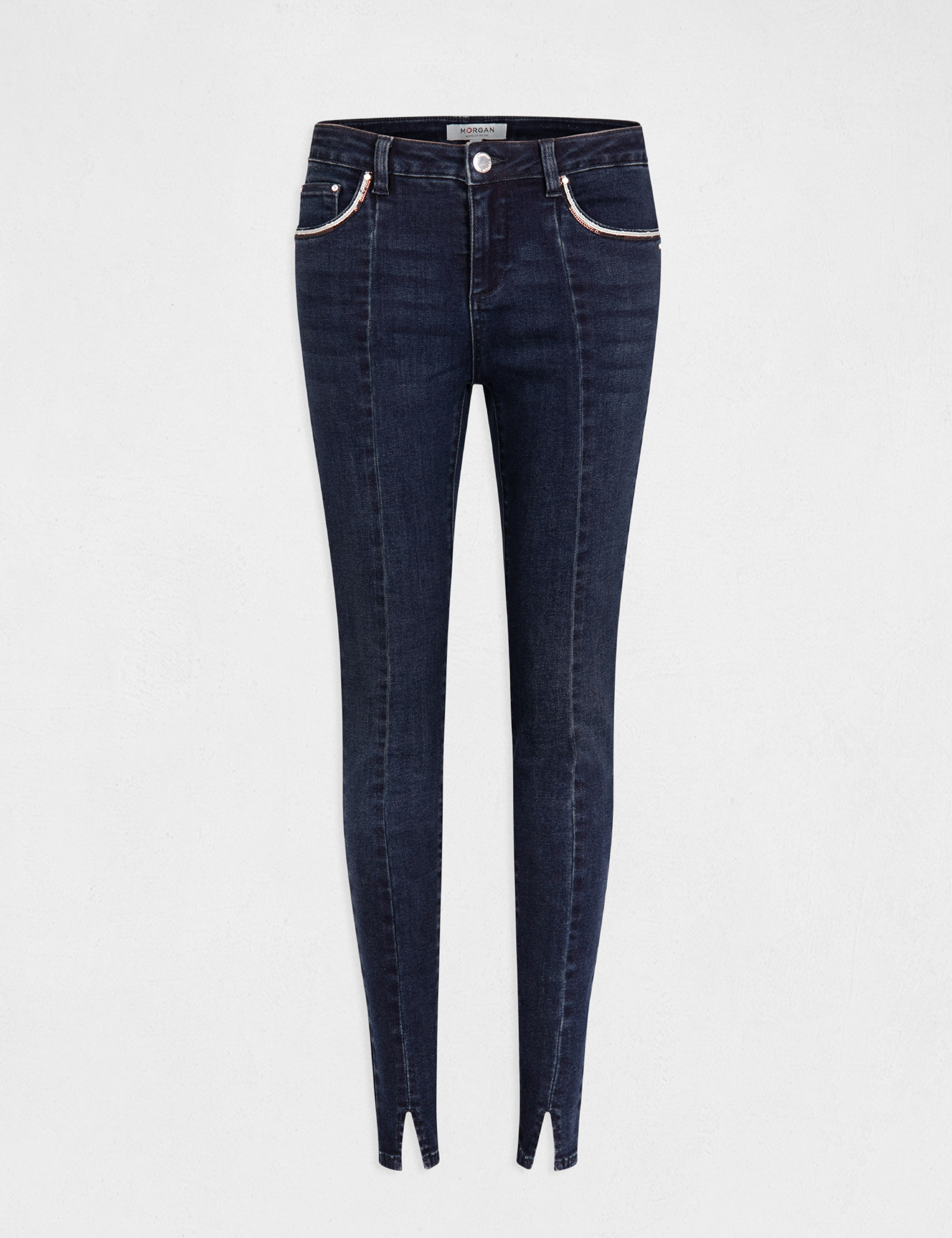 Slim jeans with sequins stone denim ladies'