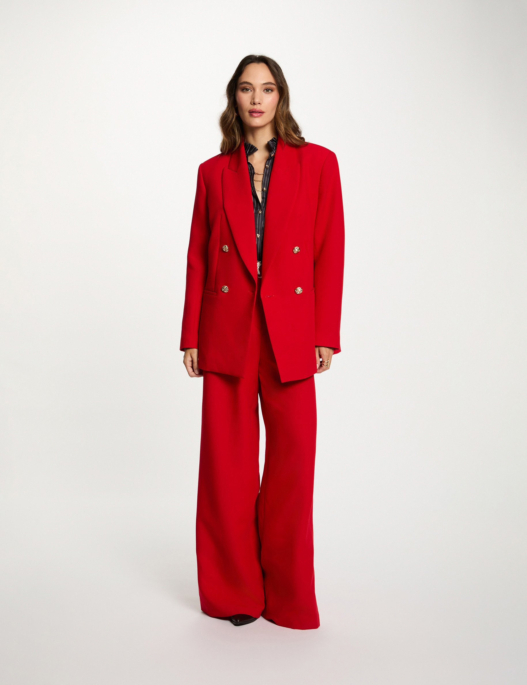 Veste oversize rouge femme