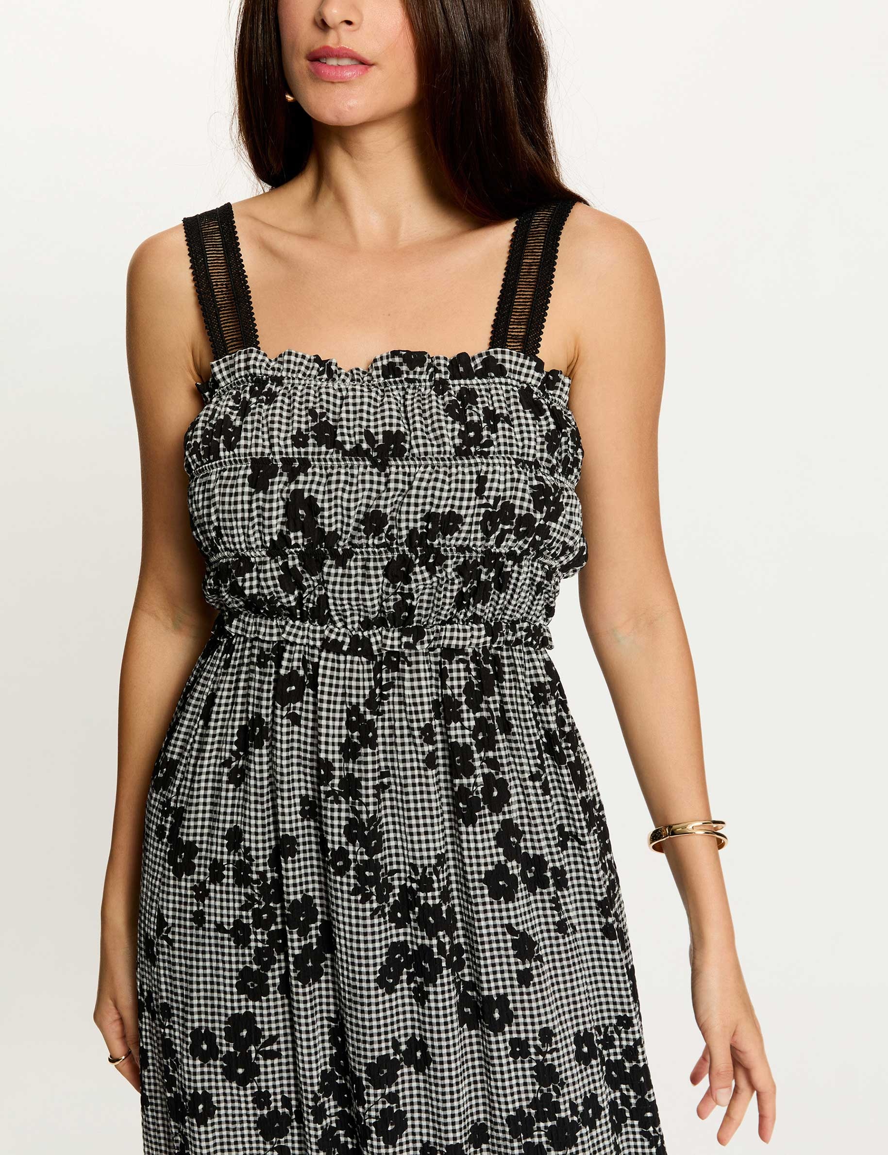 Long dress with thin straps multicolor women
