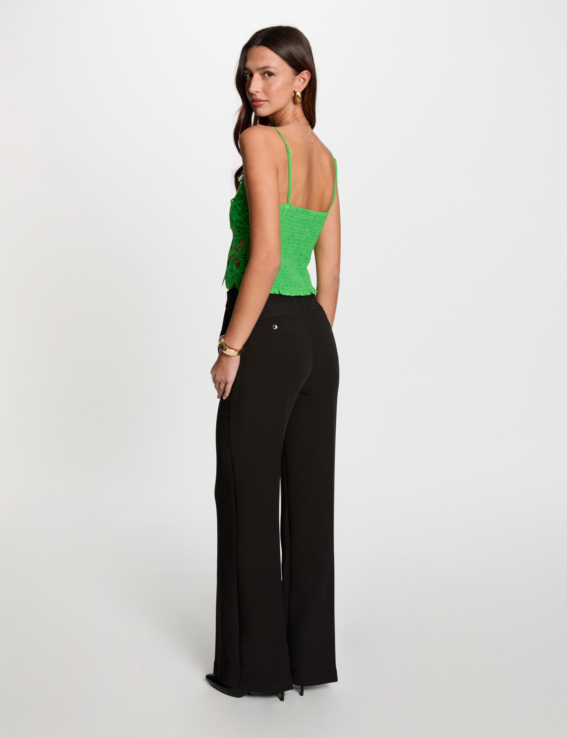 crop top thin straps green women Crop top thin straps green women