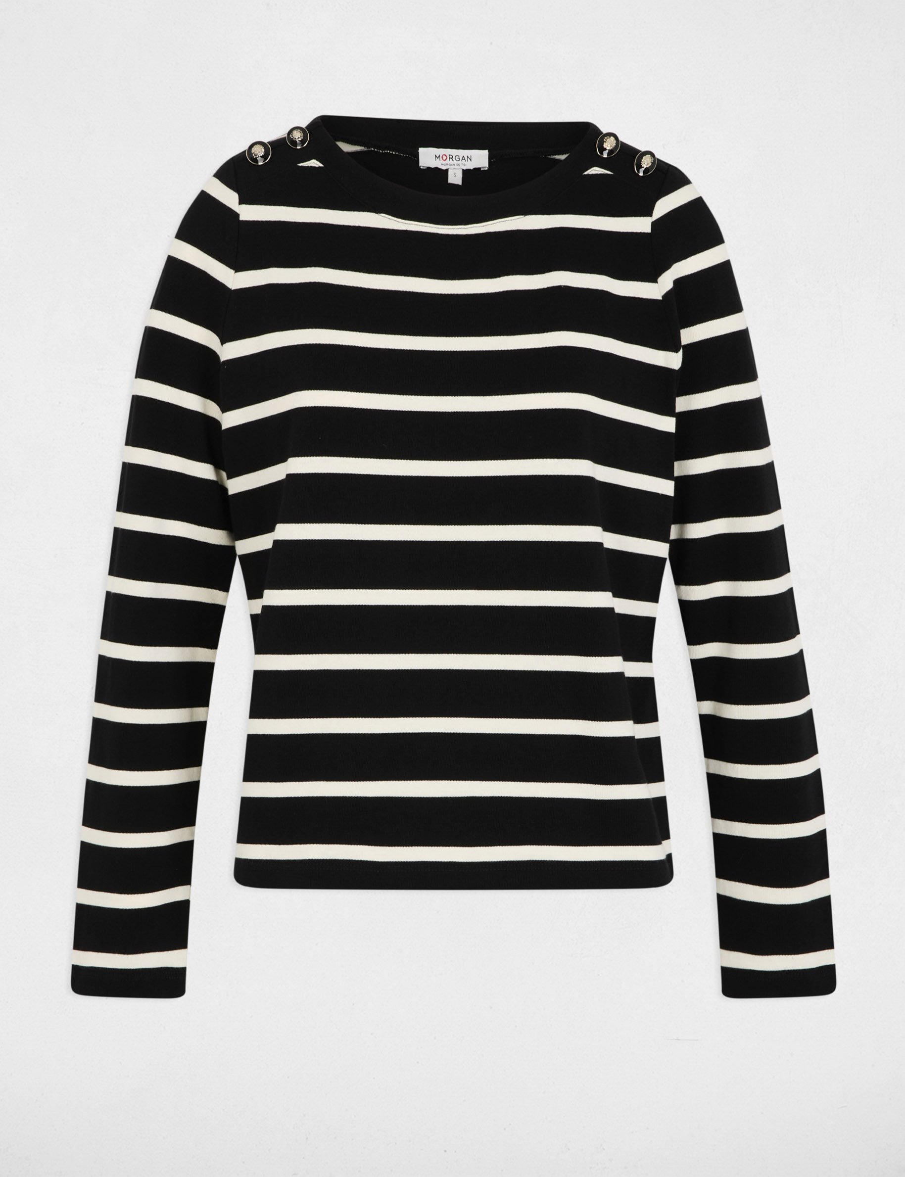 Long-sleeve printed t-shirt black women